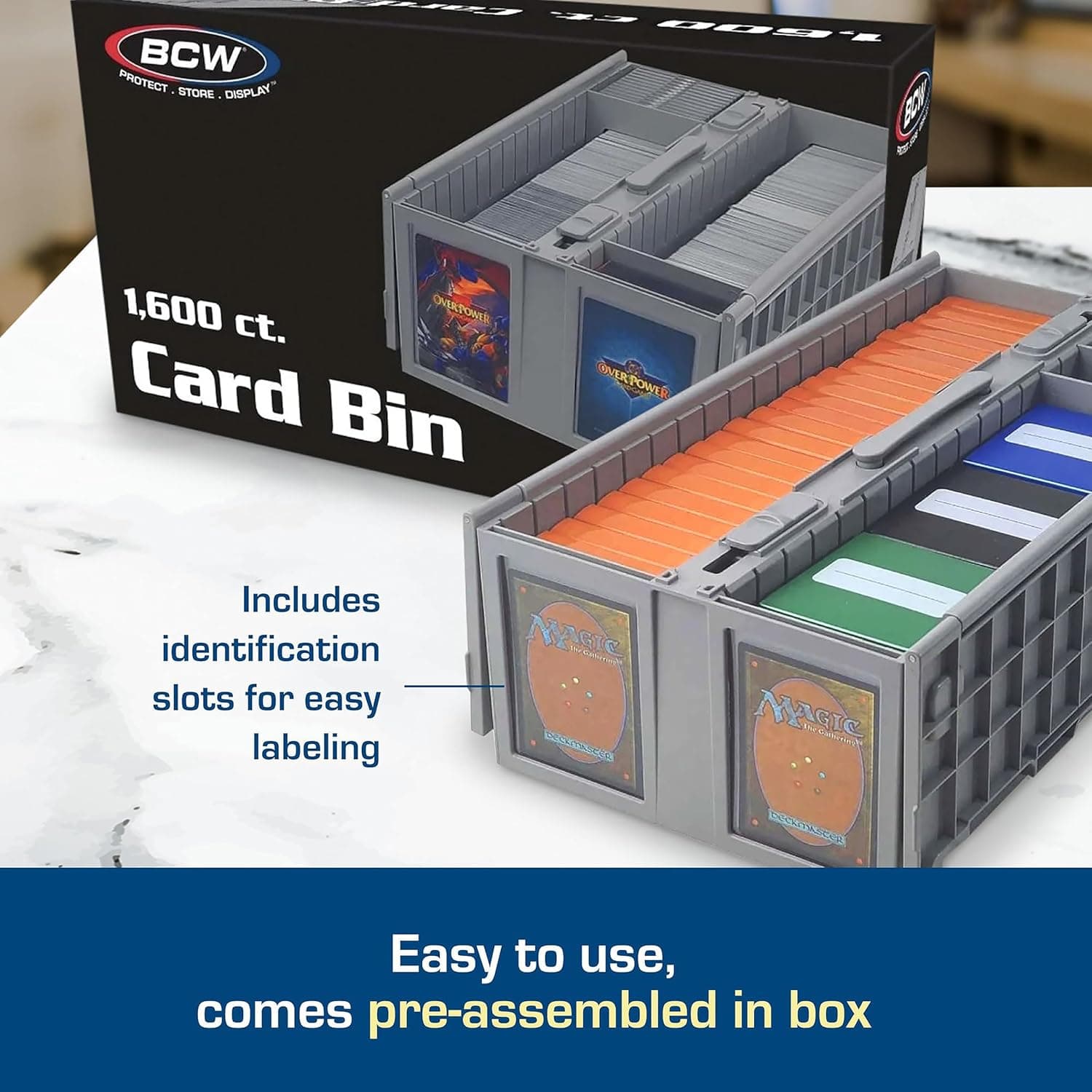 BCW Collectible Card Bin (1600 Count, Gray) thumbnail 4