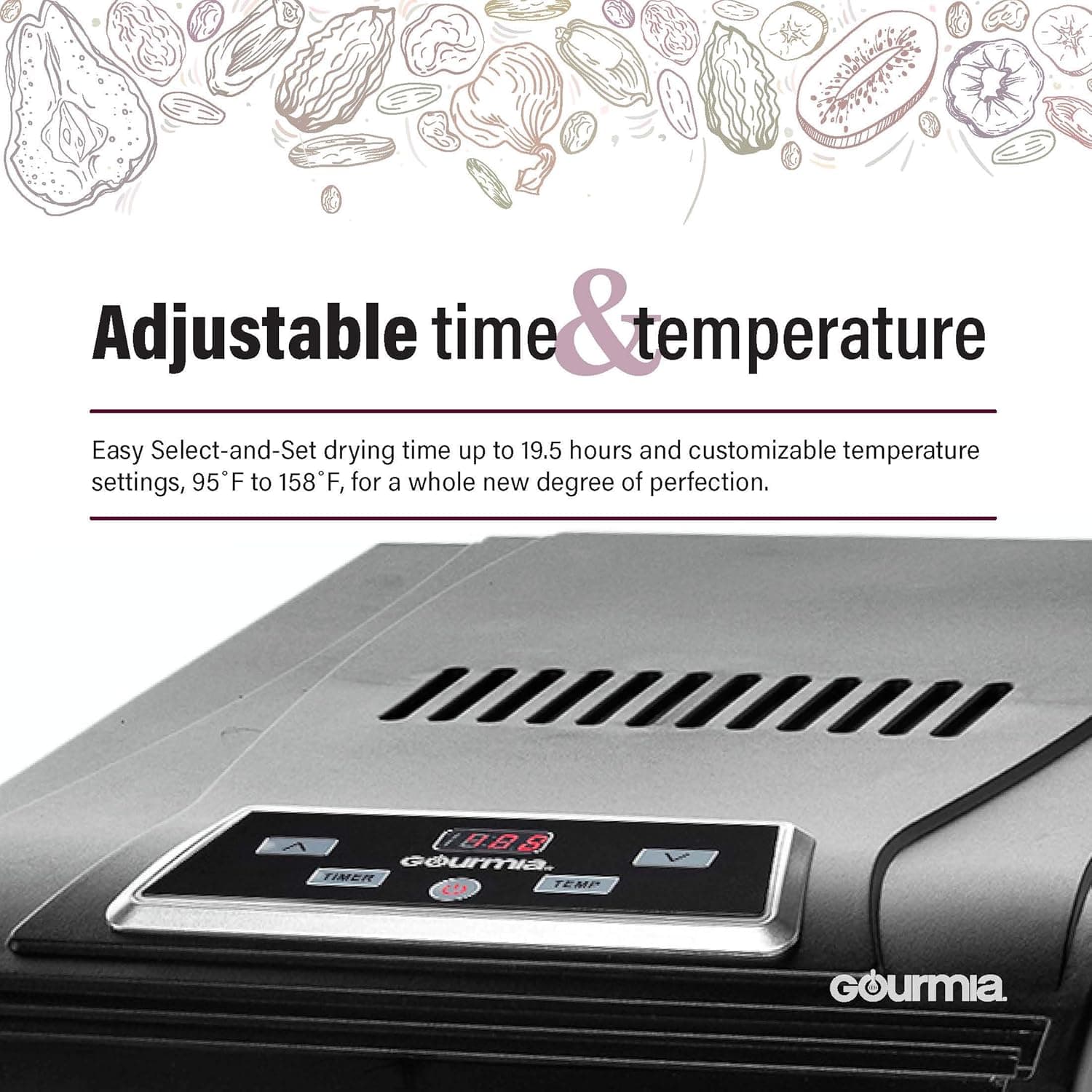 Gourmia GFD1950 Premium 9-Tray Food Dehydrator thumbnail 5