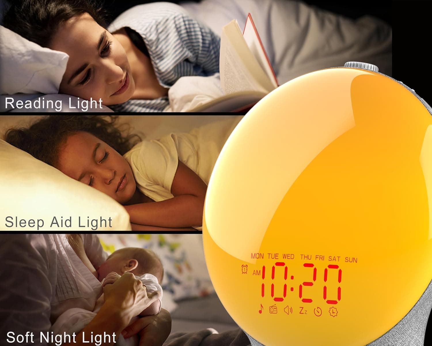 JALL Wake Up Light Sunrise Alarm Clock thumbnail 5