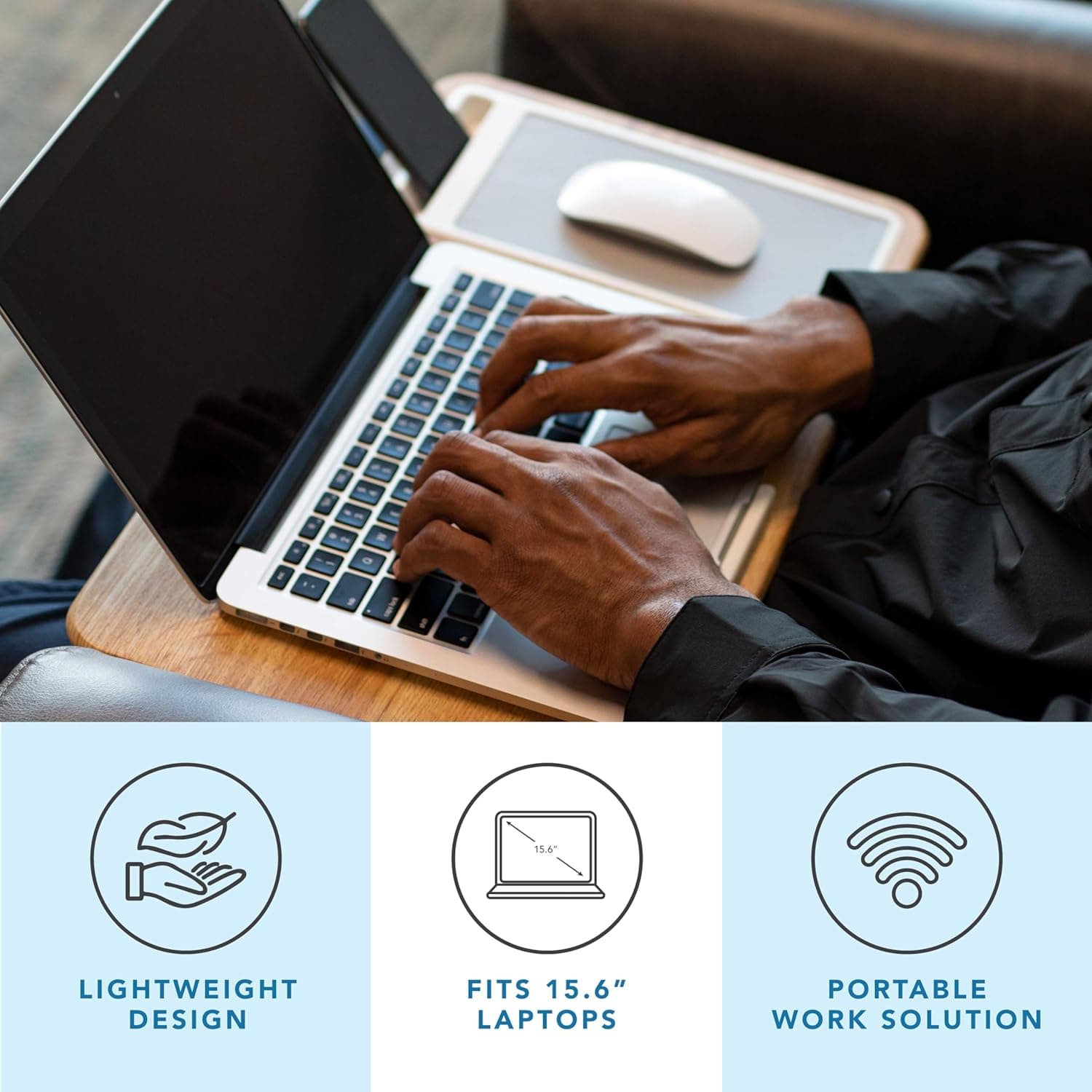 LapGear Home Office Lap Desk with Device Ledge and Mouse Pad thumbnail 2