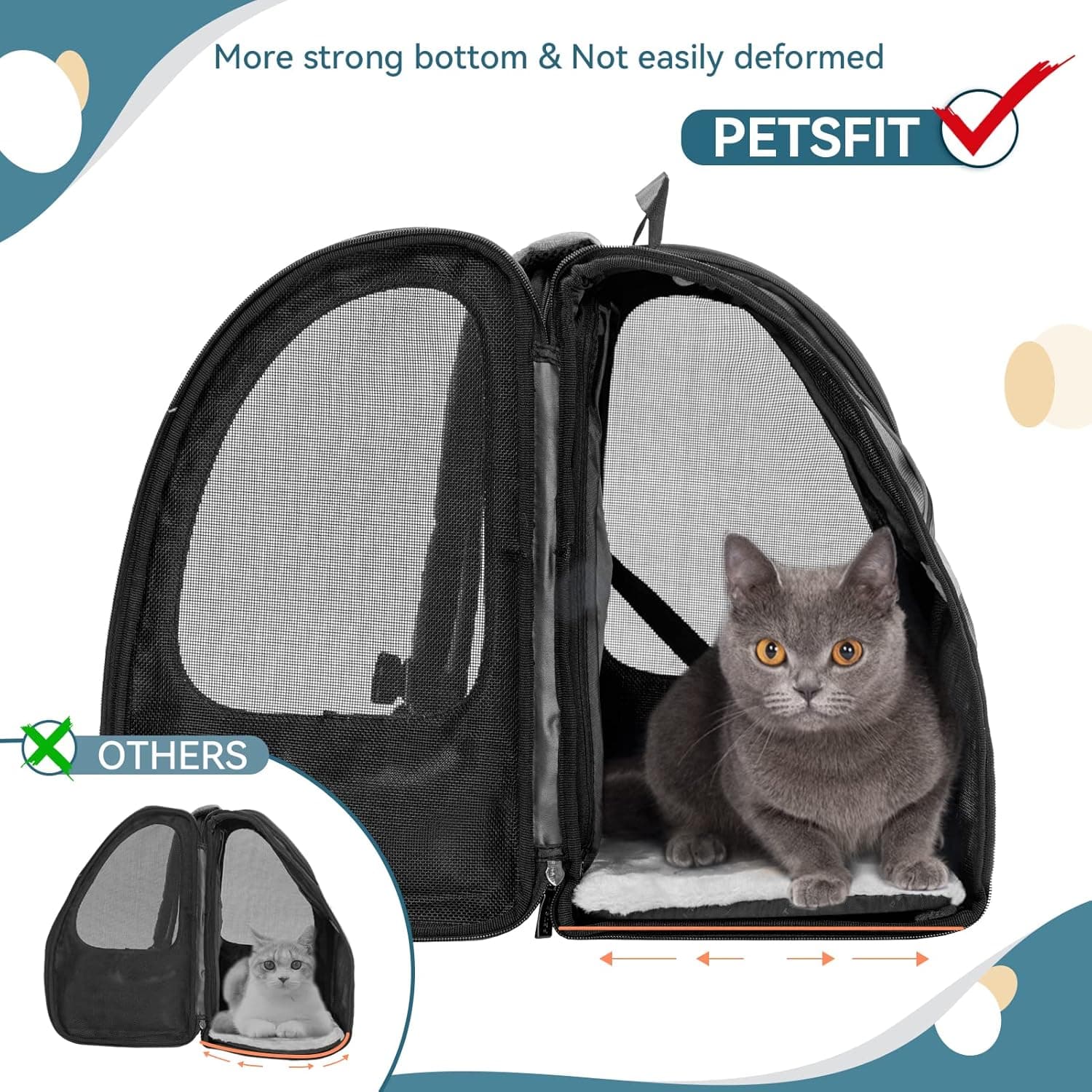 Petsfit Expandable Cat Backpack Carrier thumbnail 3