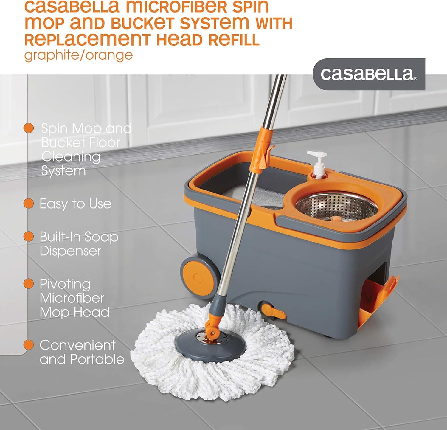 Casabella Microfiber Spin Mop and Bucket System thumbnail 2