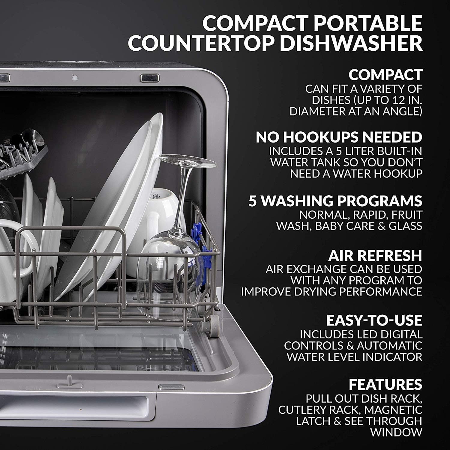 Farberware FDW05ASBWHA Portable Countertop Dishwasher thumbnail 2