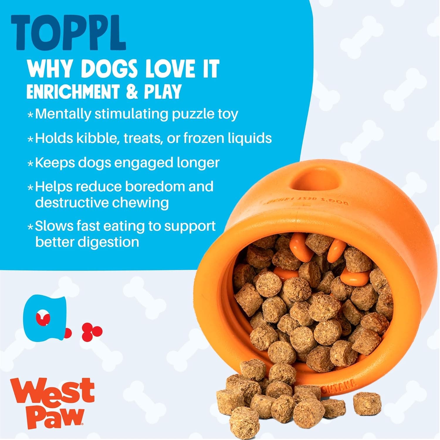West Paw Zogoflex Toppl Treat Dispensing Toy thumbnail 2