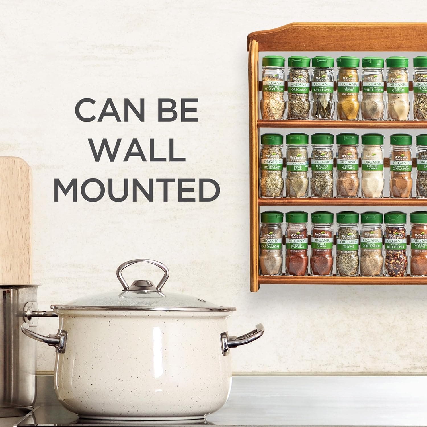 McCormick Gourmet Three Tier Wood 24-Piece Organic Spice Rack thumbnail 5