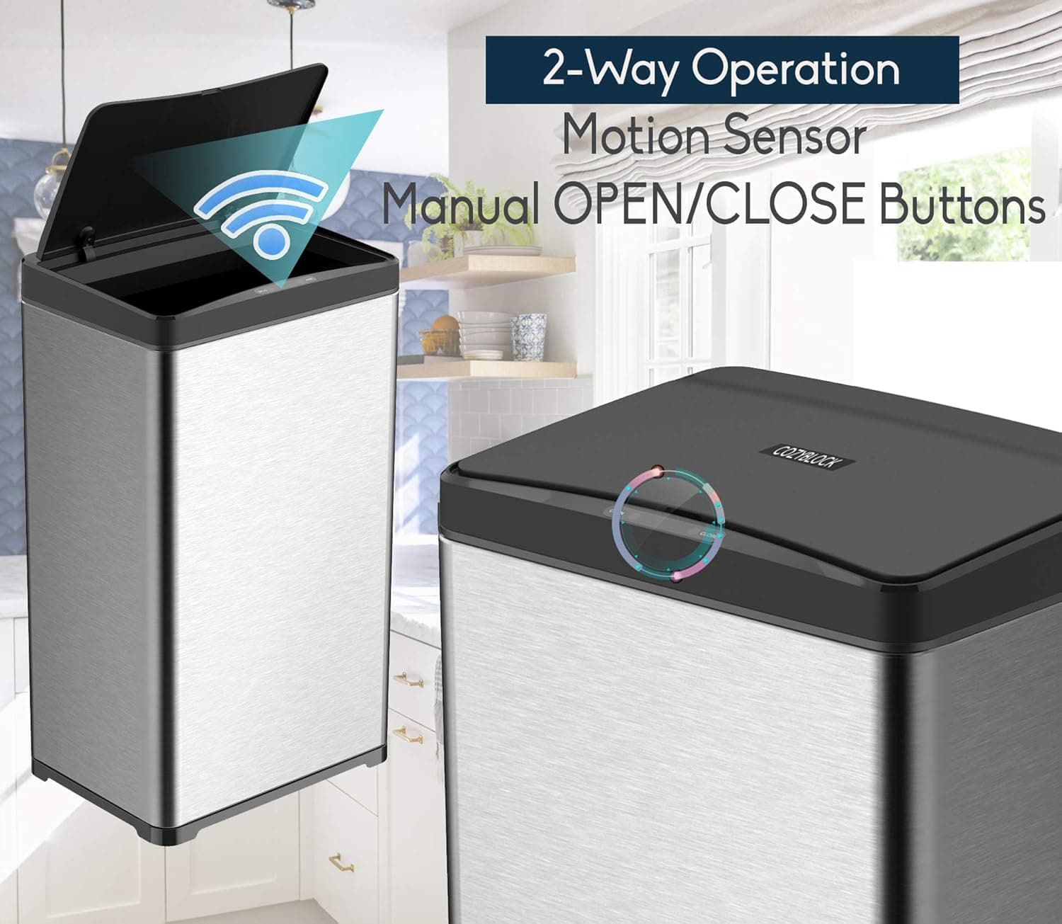 CozyBlock 13 Gallon Automatic Touchless Sensor Trash Can thumbnail 3
