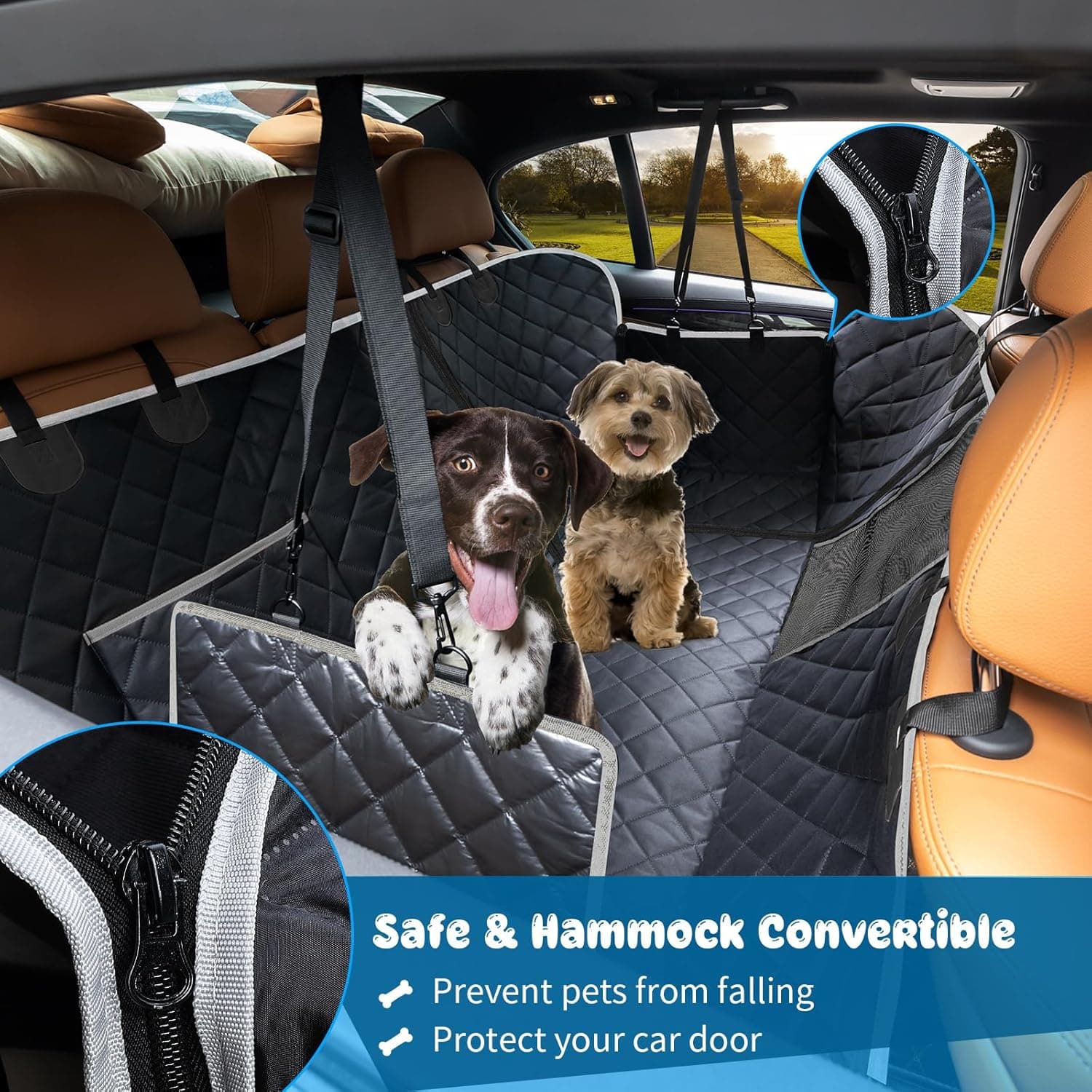 URPOWER 6-in-1 Dog Car Seat Cover thumbnail 3