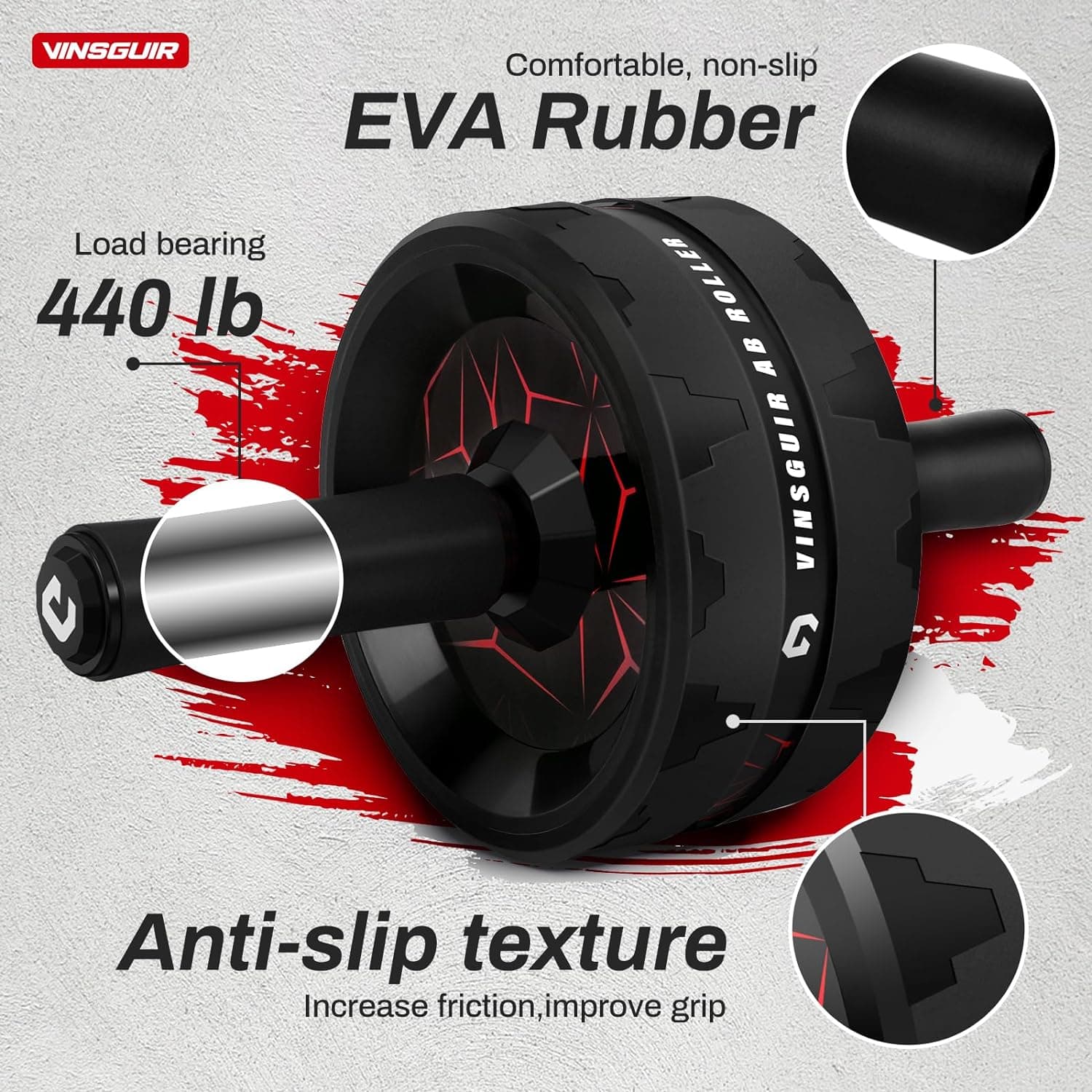 Vinsguir Ab Roller Wheel with Knee Pad thumbnail 4
