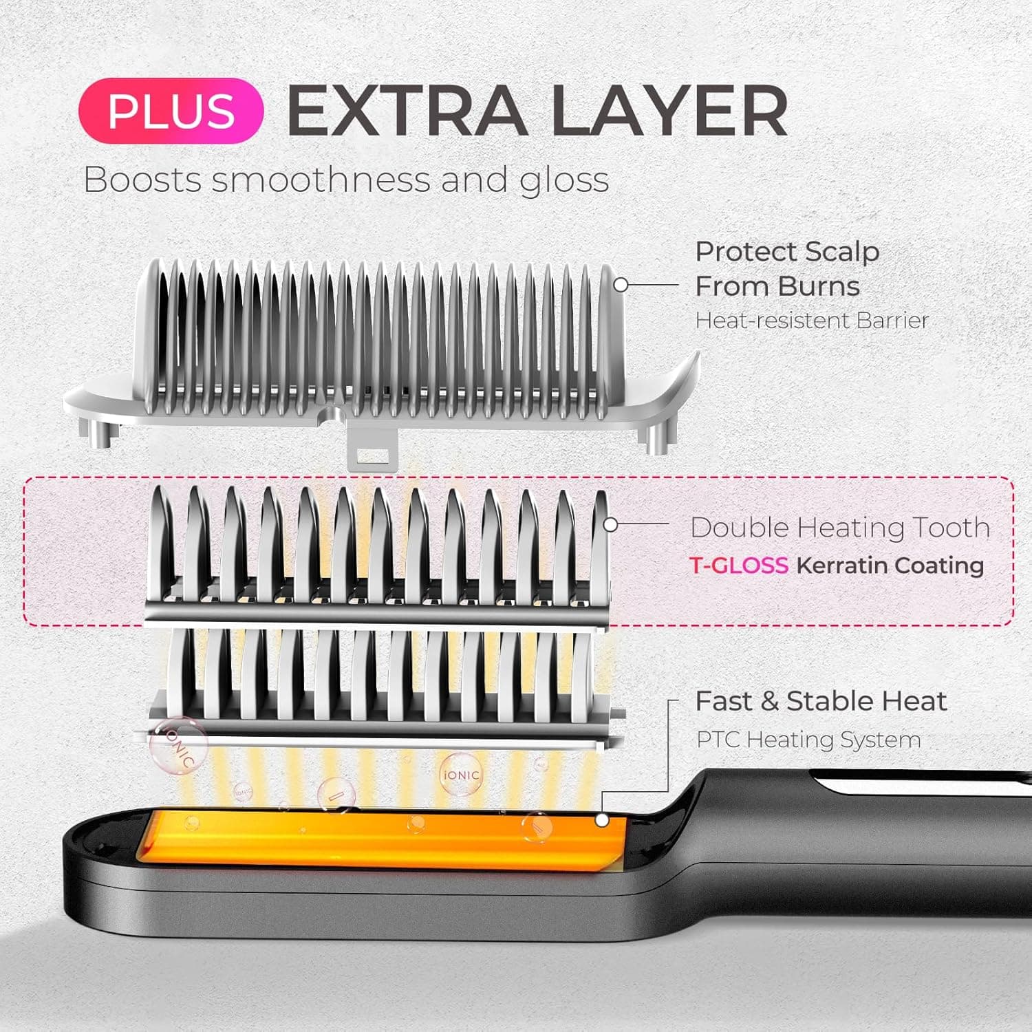 TYMO Ring Plus Ionic Hair Straightener Brush thumbnail 4