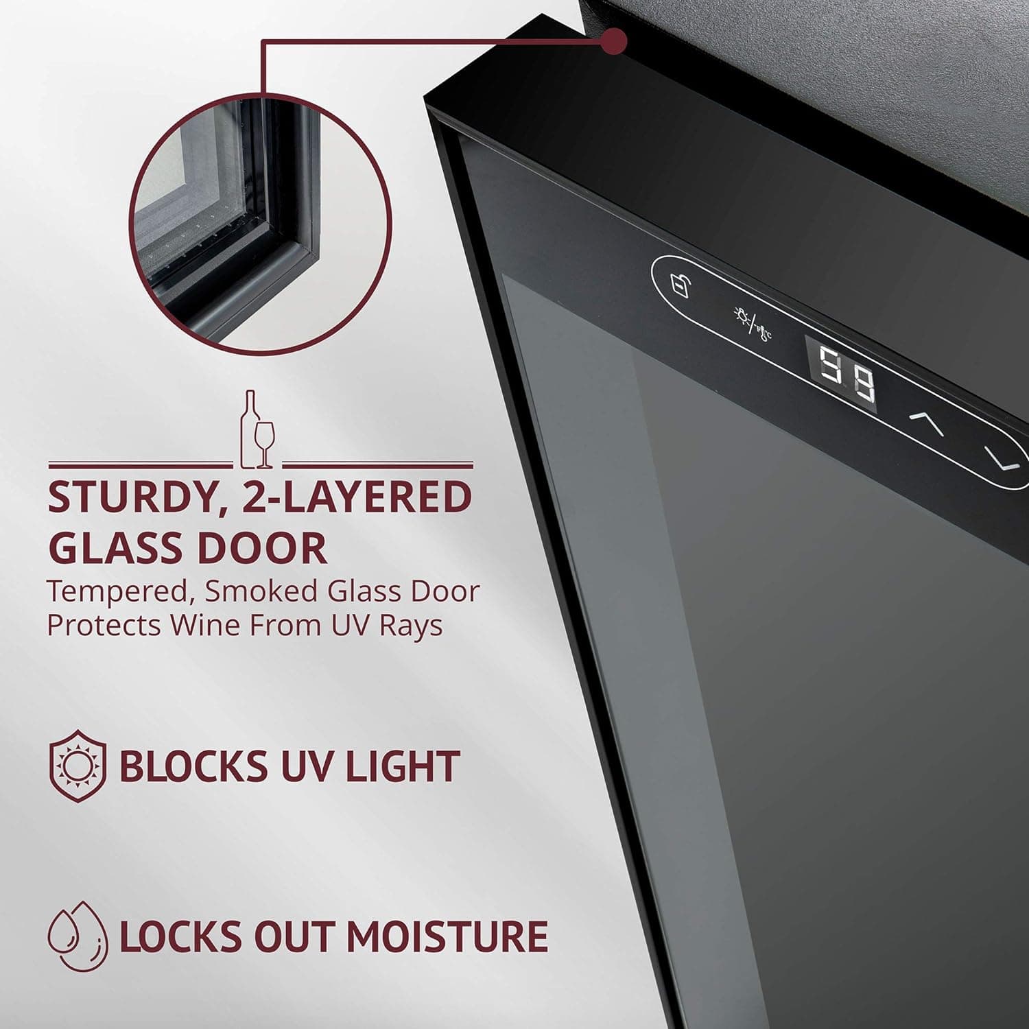 SCHMECKE 18-Bottle Compressor Wine Cooler Refrigerator thumbnail 2