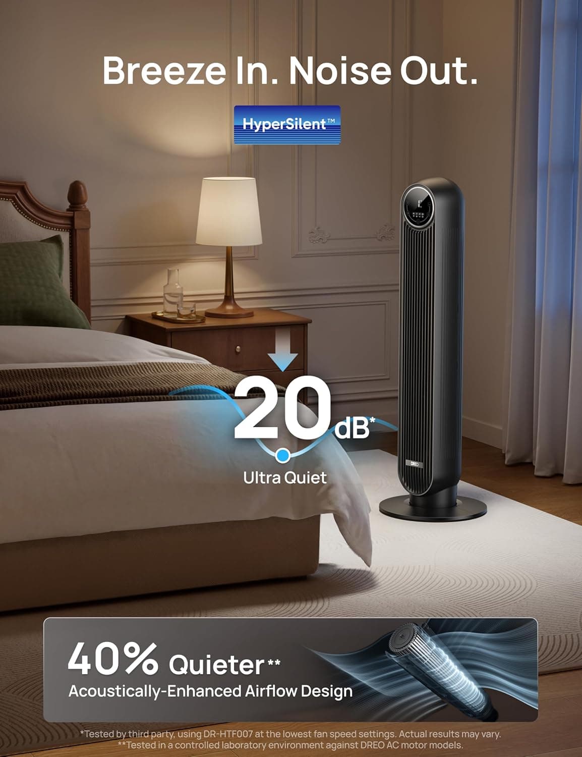 Dreo Tower Fan for Bedroom (2026 Upgraded DC Motor) thumbnail 3