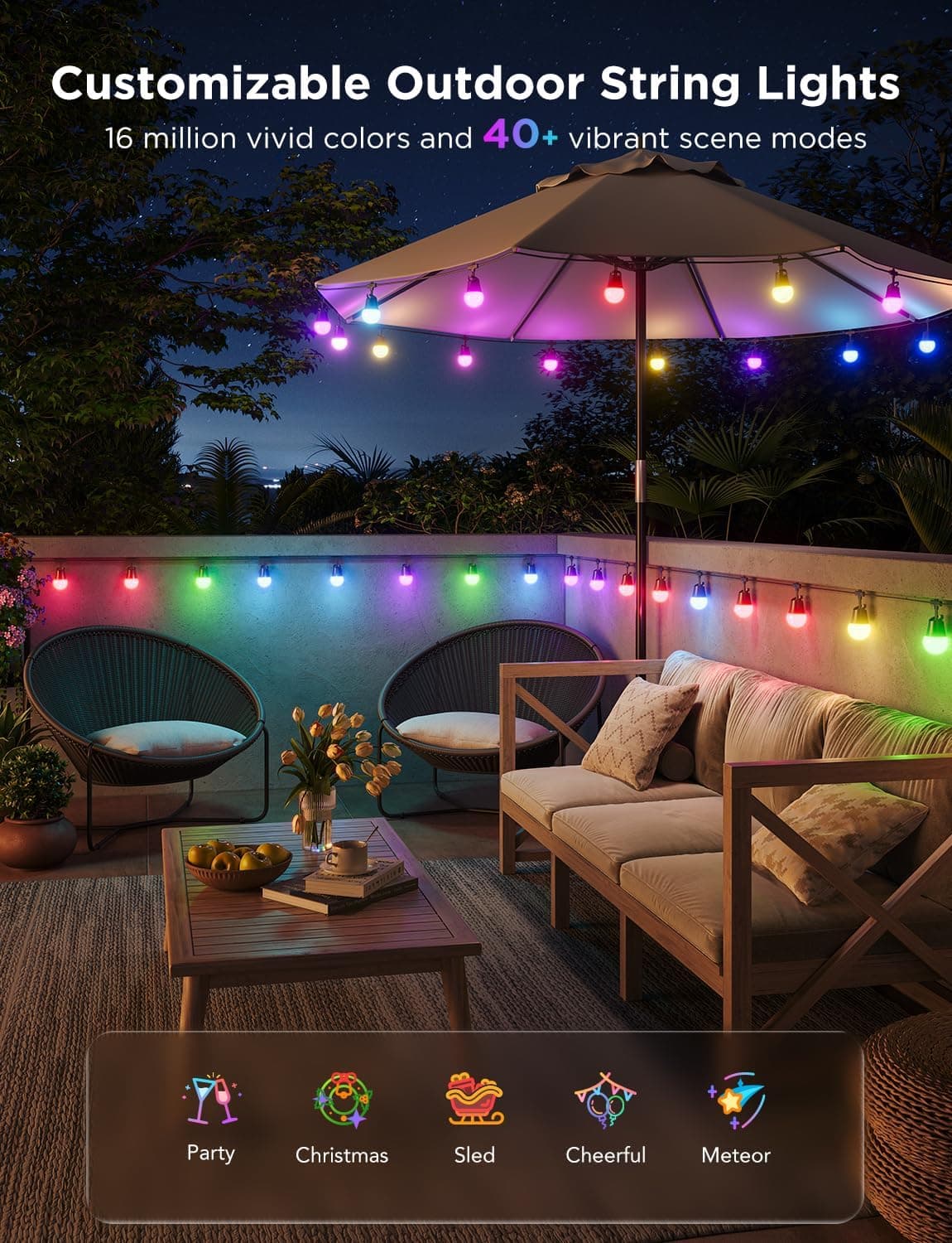 Govee Smart Outdoor String Lights 2 144ft thumbnail 2