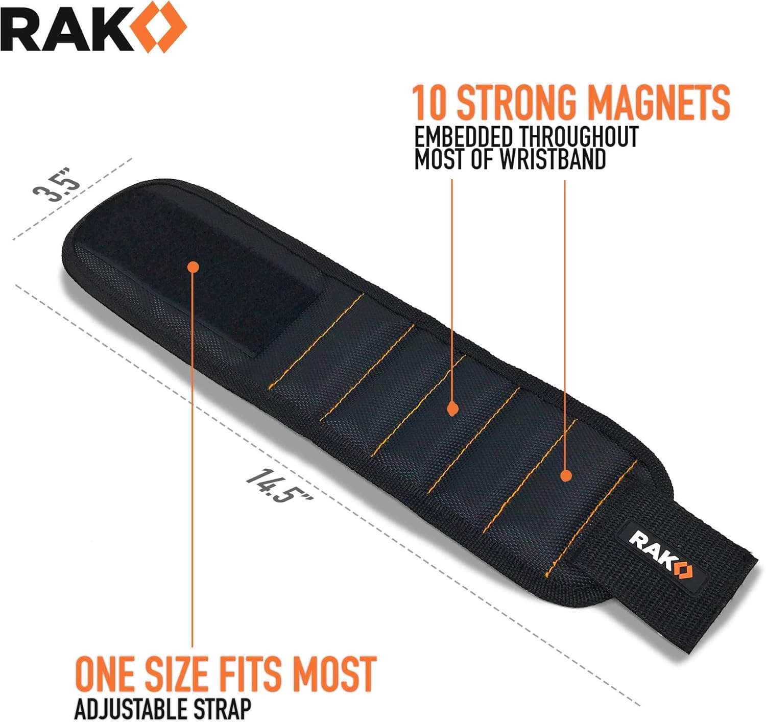 RAK Magnetic Wristband for Holding Screws, Nails, and Drill Bits thumbnail 4