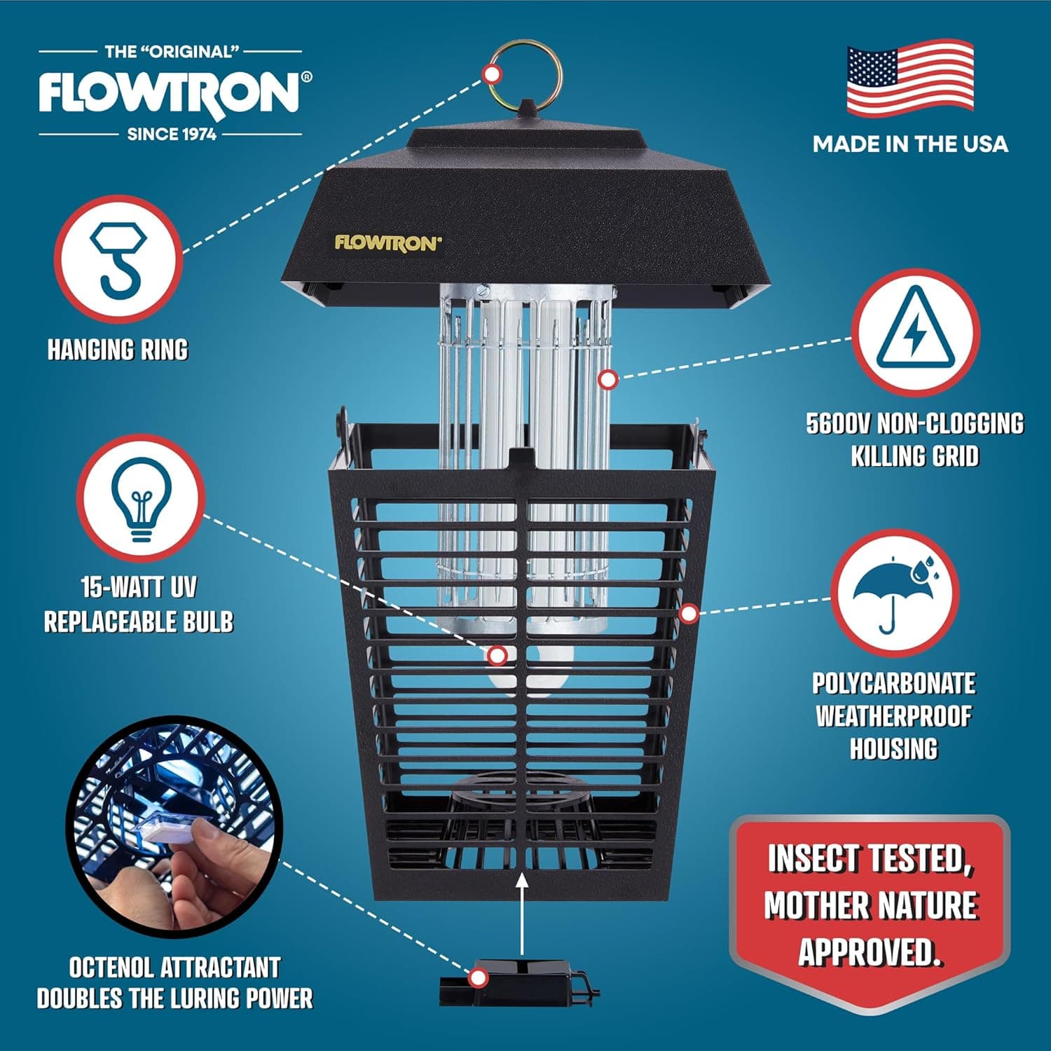 Flowtron BK-15D Electric Bug Zapper, 1/2 Acre Outdoor thumbnail 2