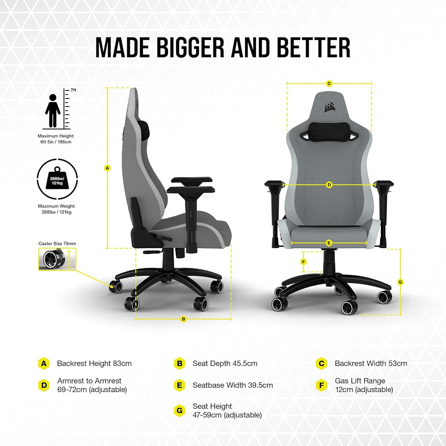 Corsair TC200 Fabric Gaming Chair thumbnail 2