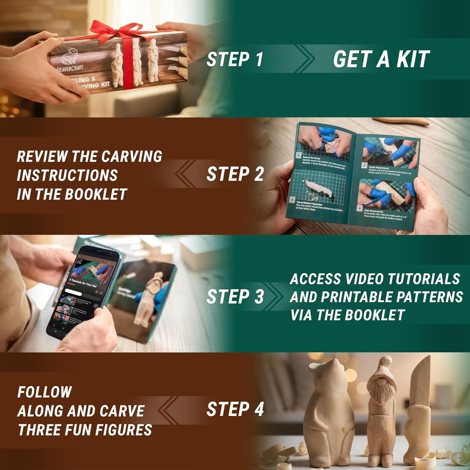 BeaverCraft Wood Carving Knife Kit S15 Whittling Kit for Beginners thumbnail 4