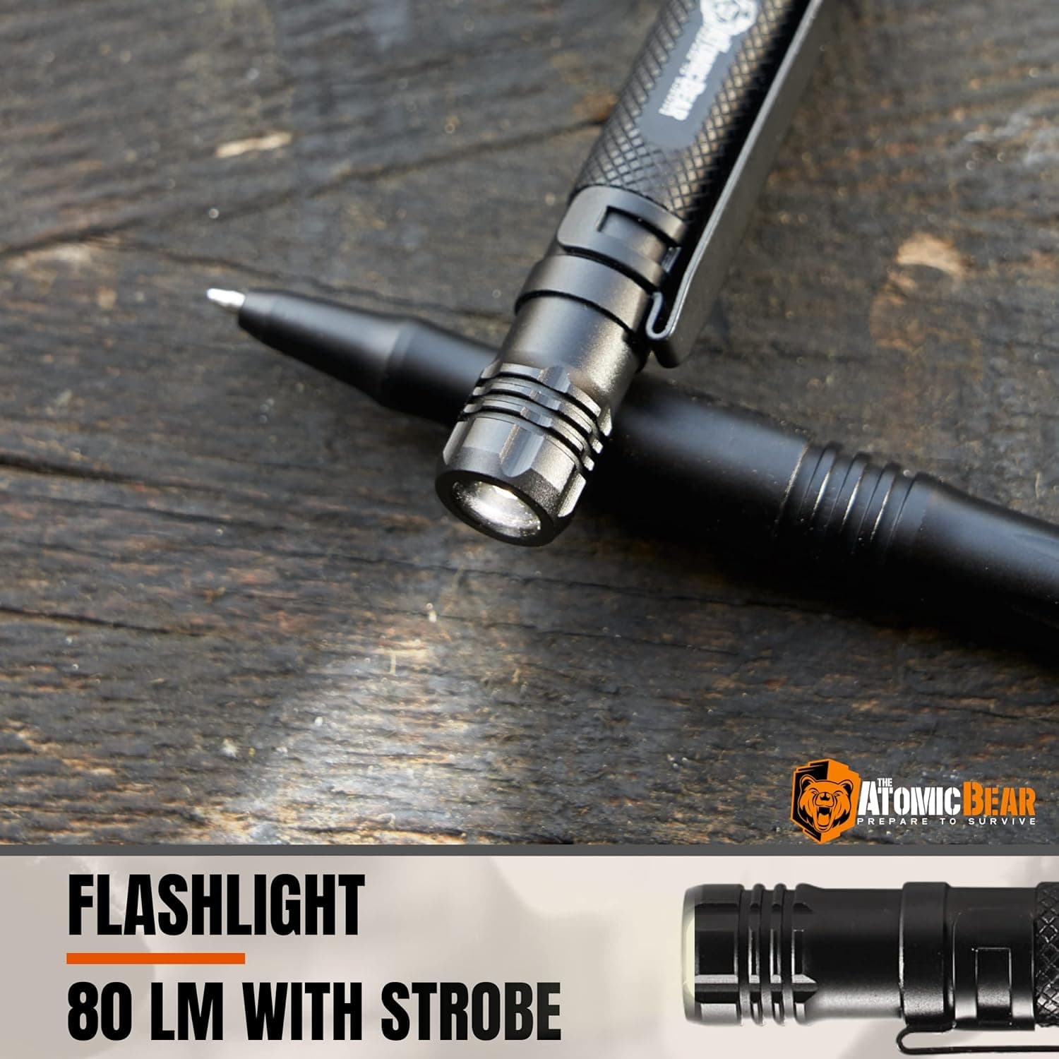The Atomic Bear MTP-6 Tactical Pen with Flashlight thumbnail 2