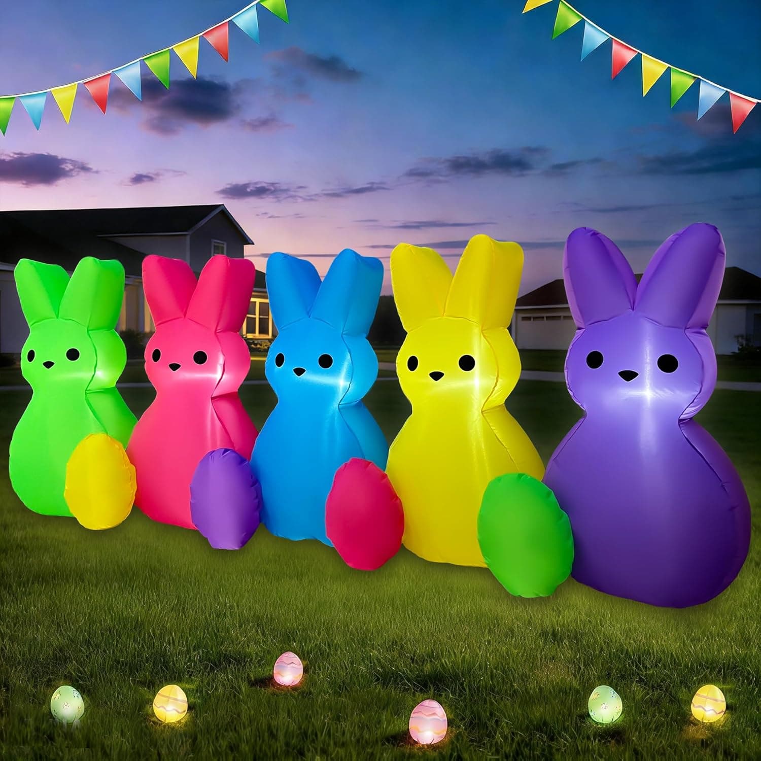 SEASONBLOW 8 FT Easter Inflatables Bunny Family thumbnail 4
