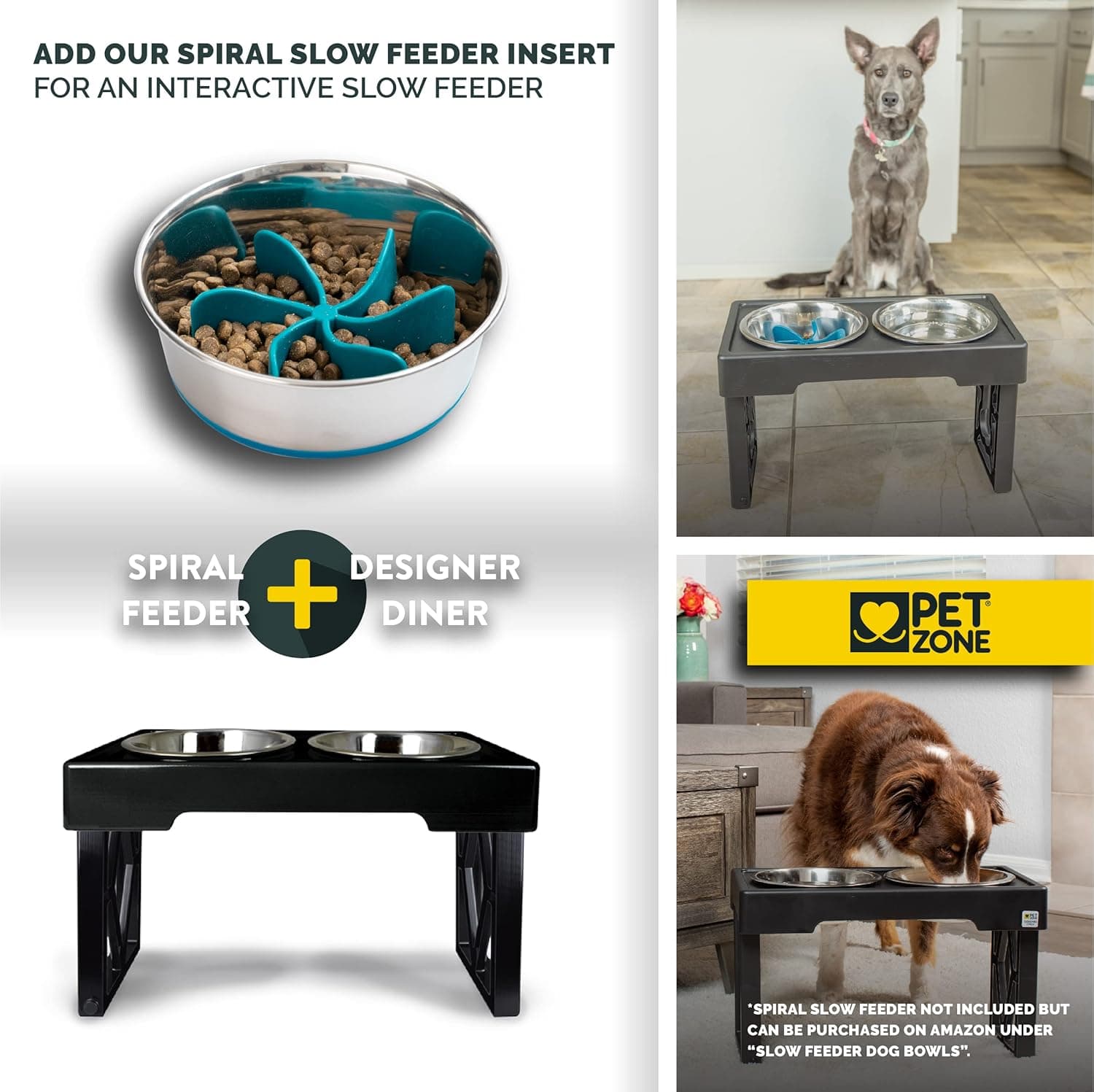 Pet Zone Designer Diner Adjustable Elevated Dog Bowls thumbnail 4