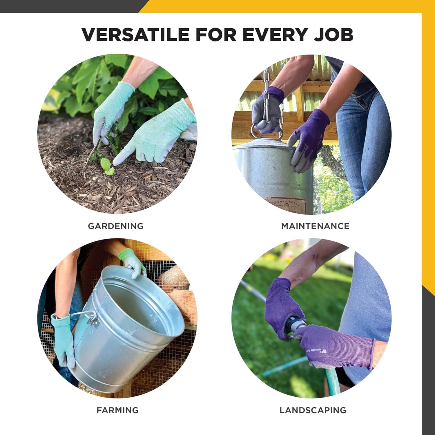 Wells Lamont Women's Breathable Seamless Gardening Gloves thumbnail 5