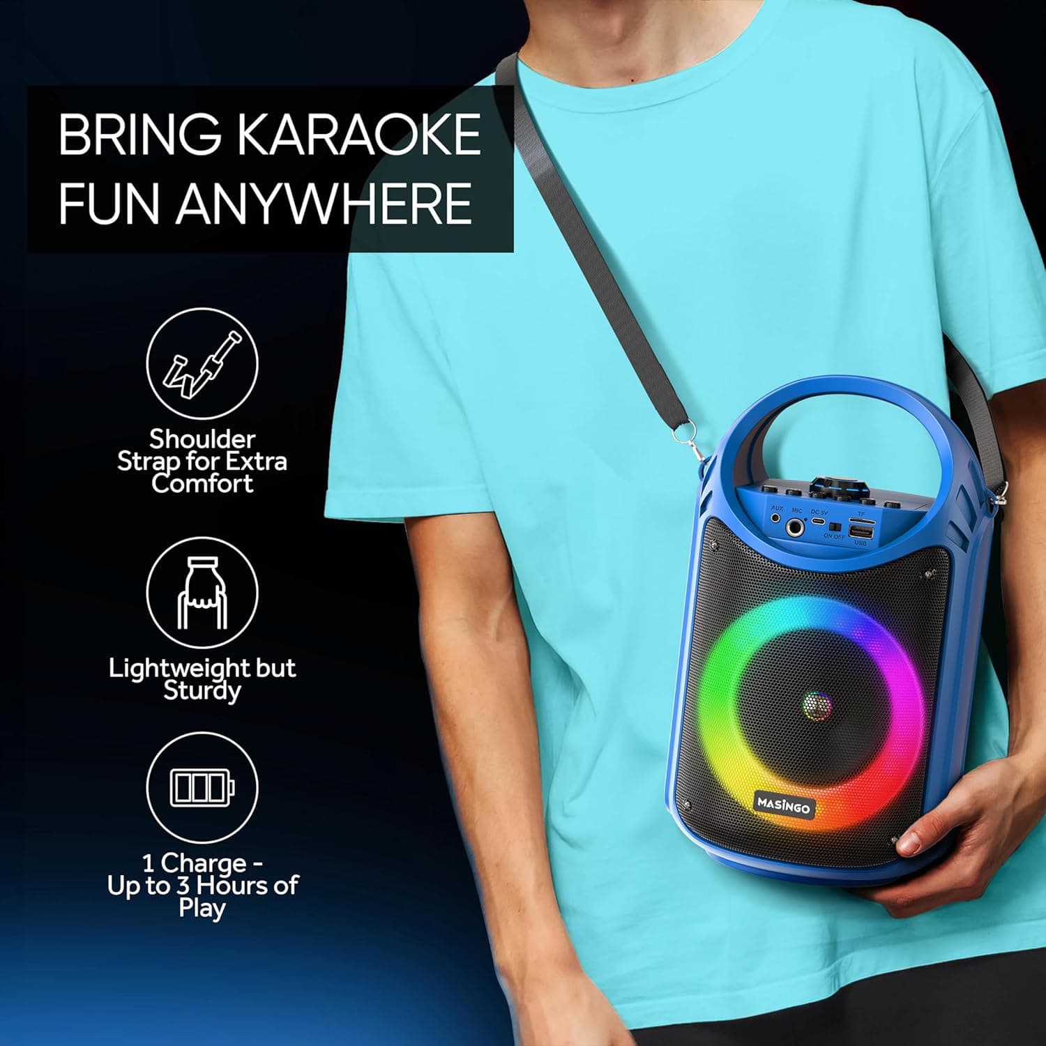 MASINGO Burletta C10 V2 Portable Karaoke Machine thumbnail 5