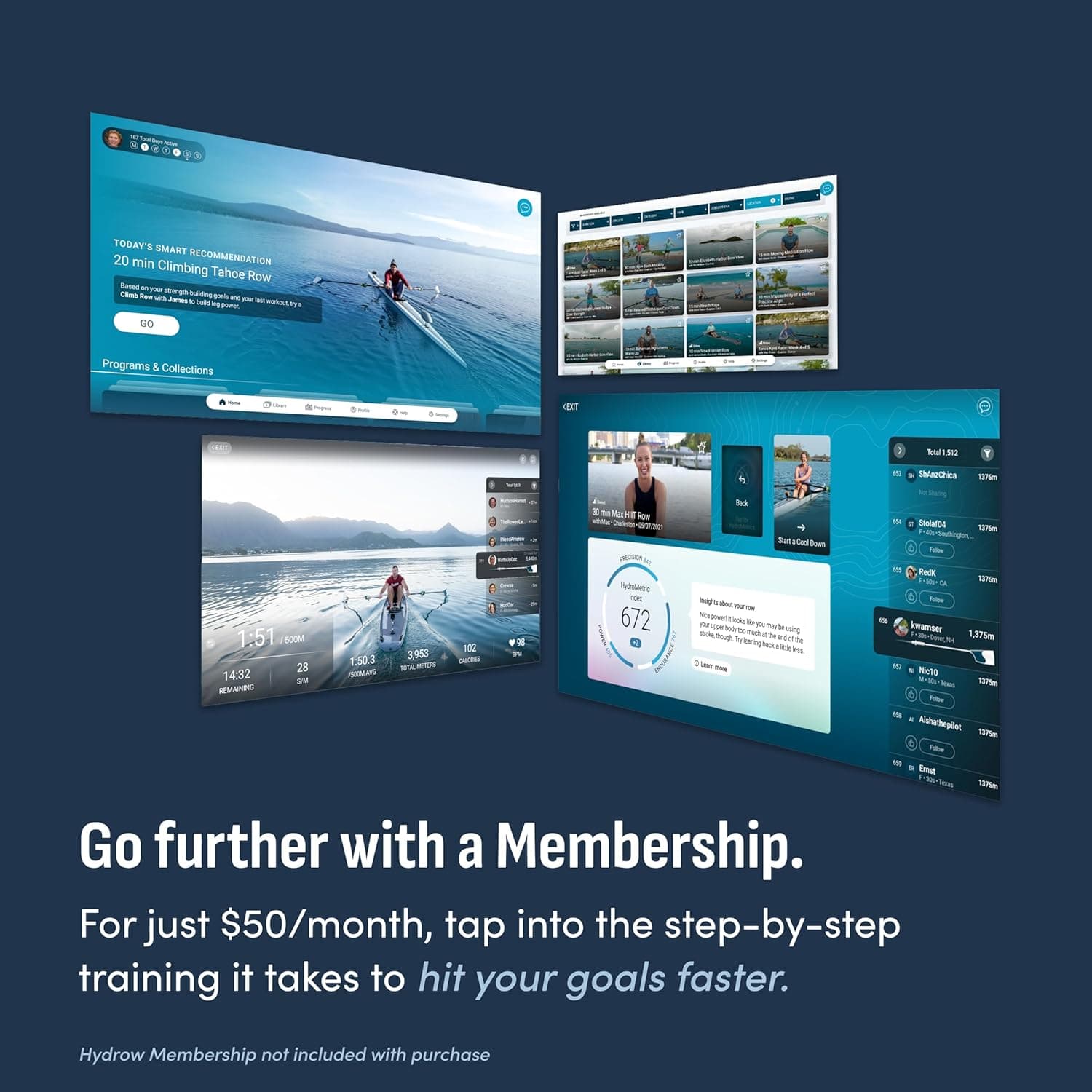 Hydrow Wave Rowing Machine with 16-Inch HD Touchscreen thumbnail 4