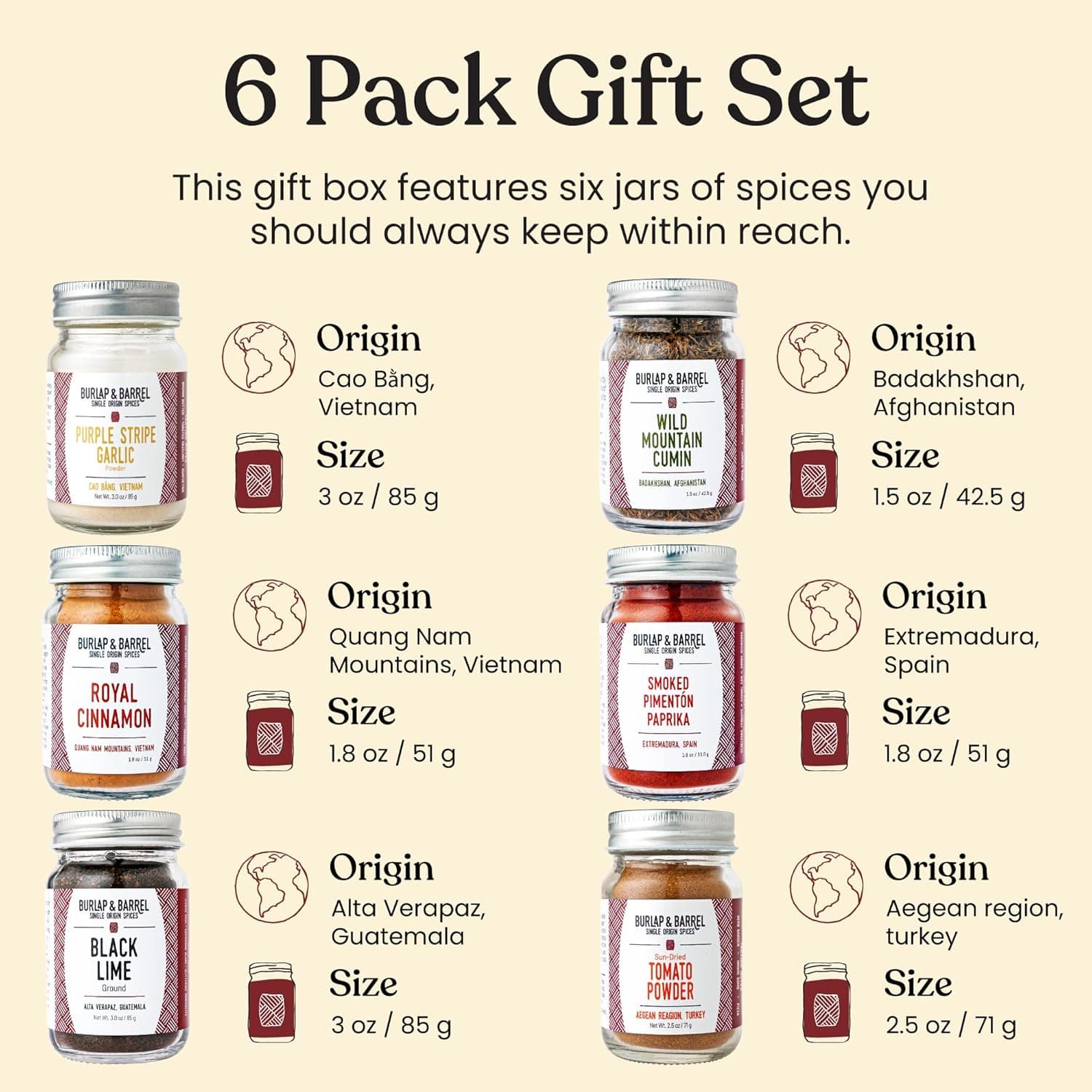 Burlap & Barrel 6-Pack Spice Gift Set thumbnail 4