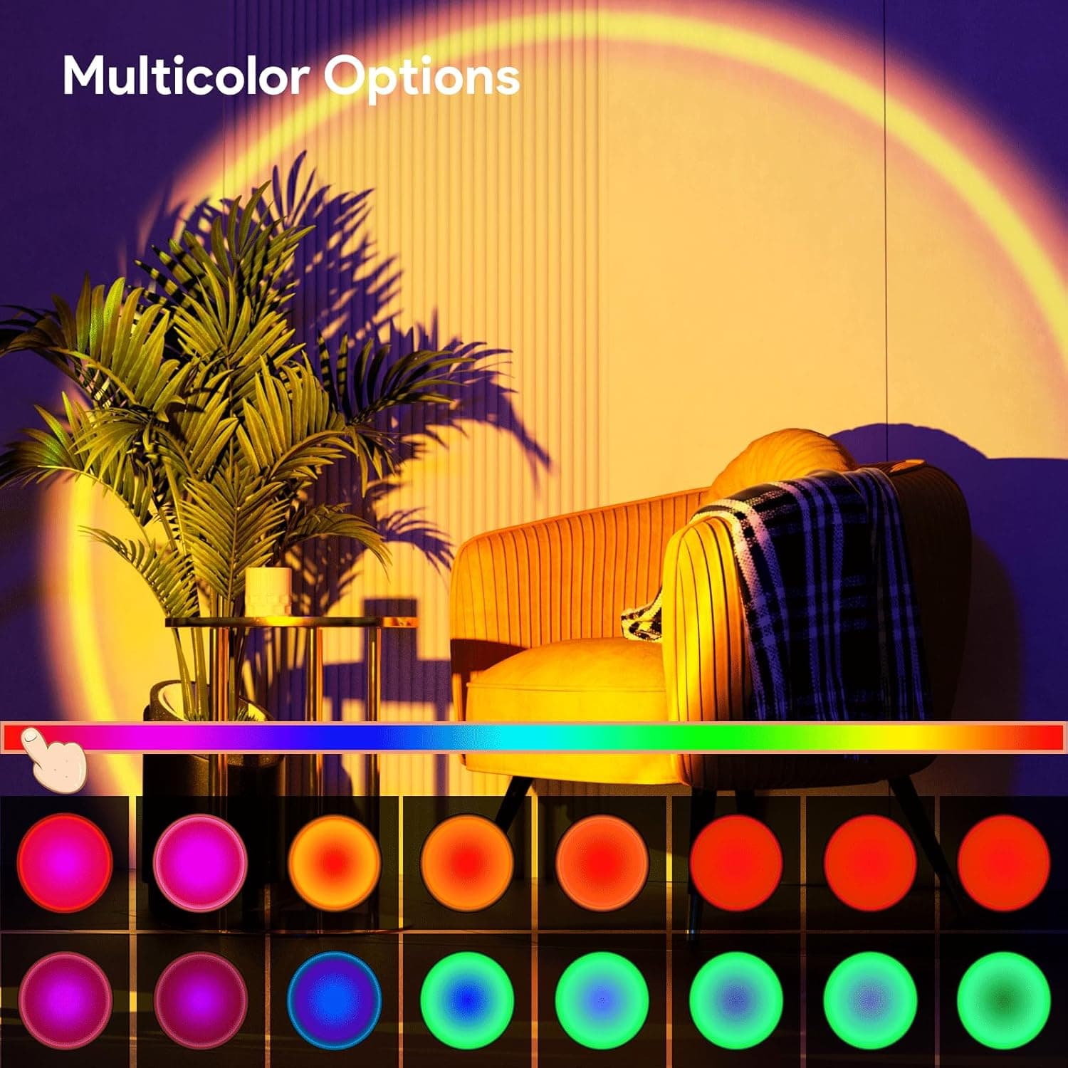 Bavcieu Sunset Lamp Projection LED Light with Remote, 16 Colors thumbnail 2