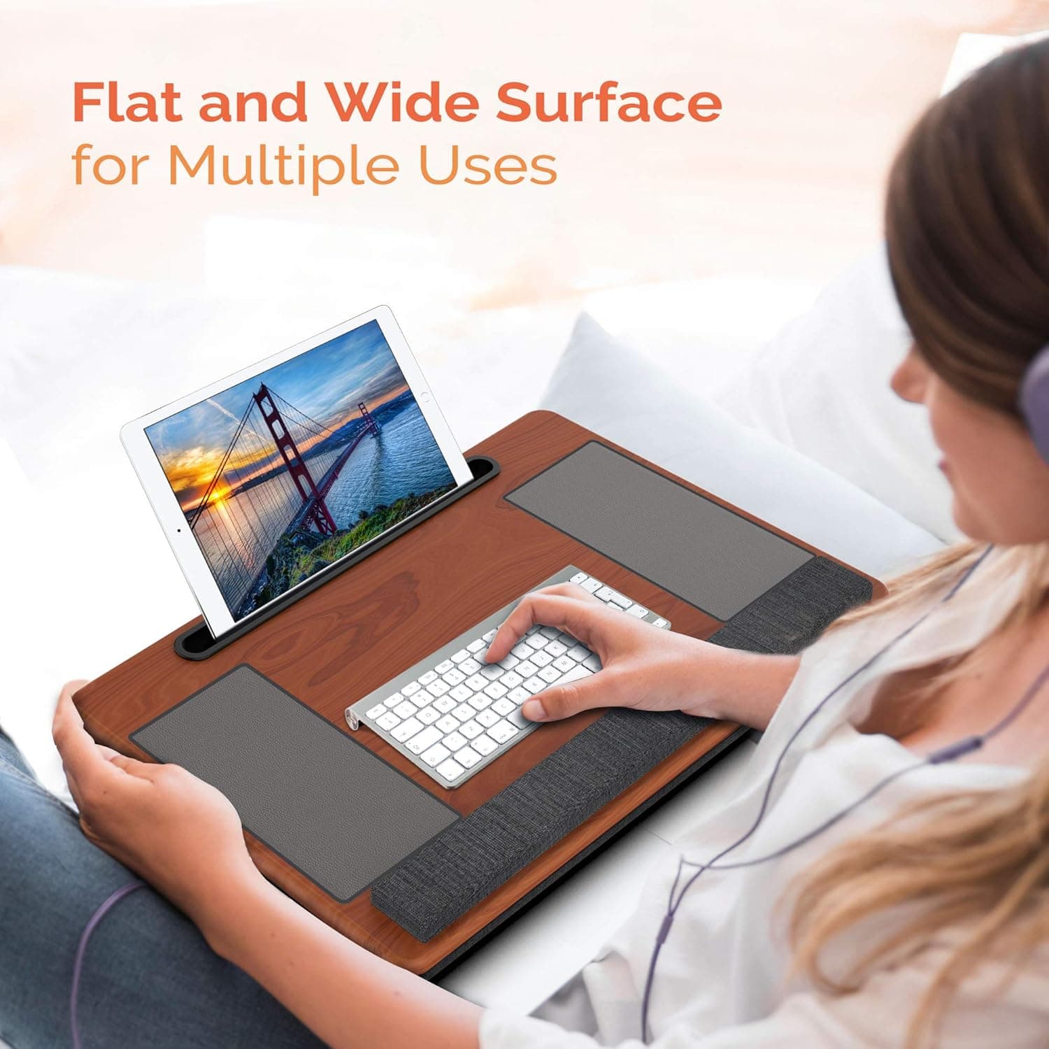 Kavalan Portable Laptop Lap Desk with Pillow Cushion and Wrist Pad thumbnail 3