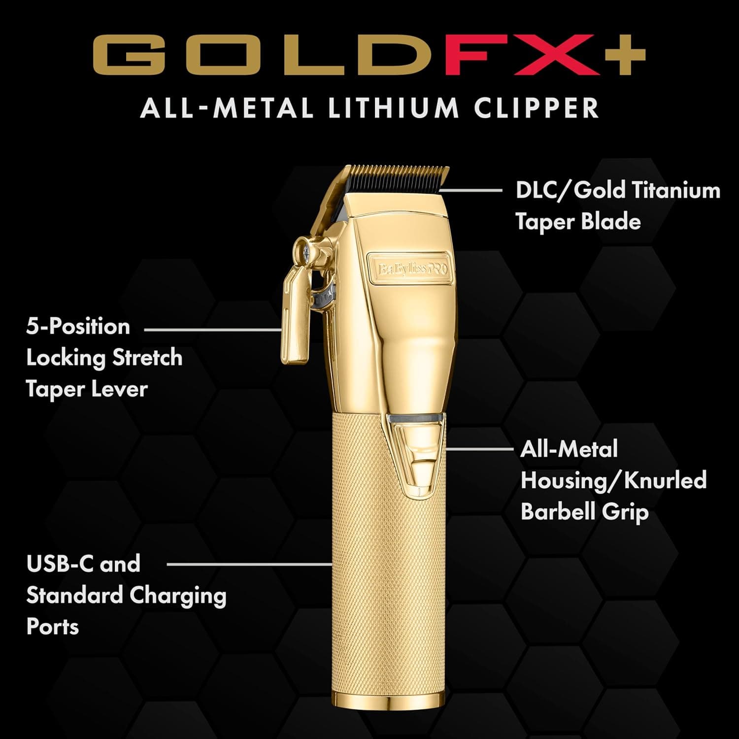 BaBylissPRO GOLDFX+ All-Metal Lithium Clipper thumbnail 2