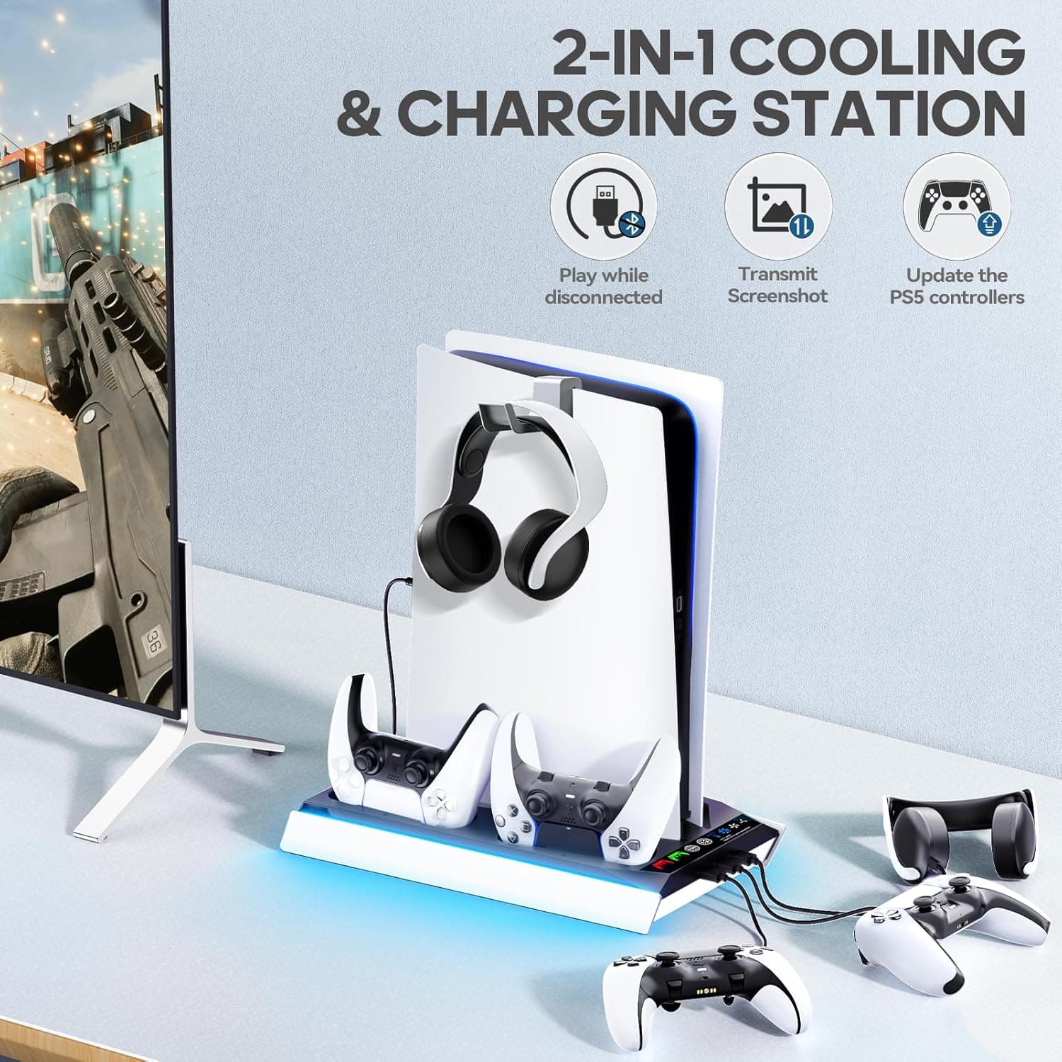 PS5 Cooling Station with Controller Charger thumbnail 3