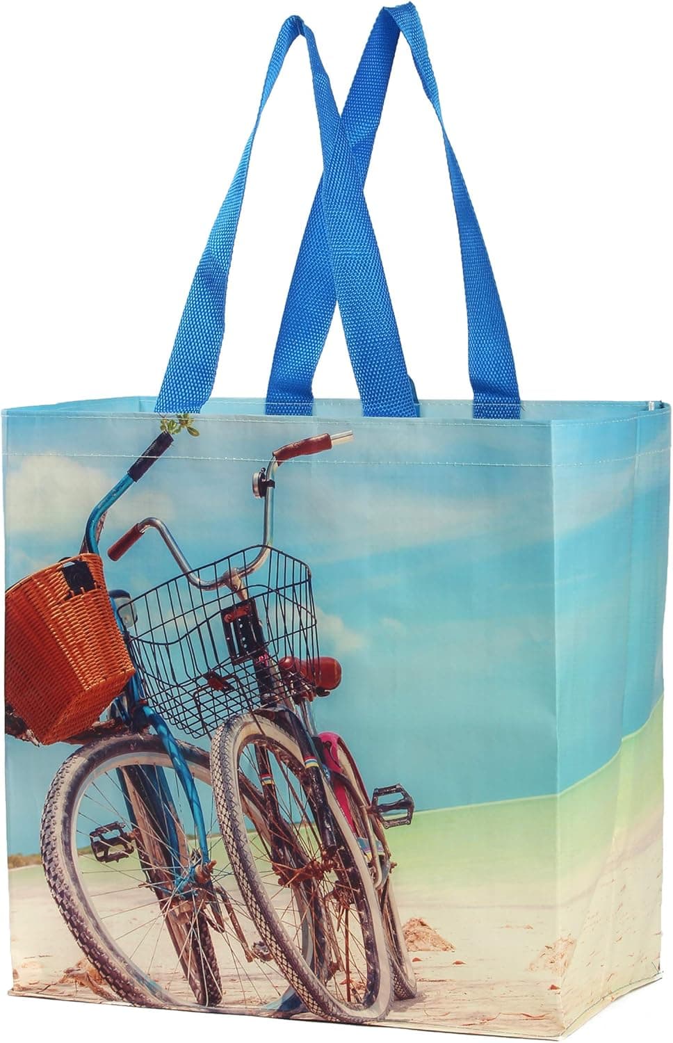 Earthwise Reusable Grocery Bags Large Foldable Water-Resistant Totes 5-Pack thumbnail 4