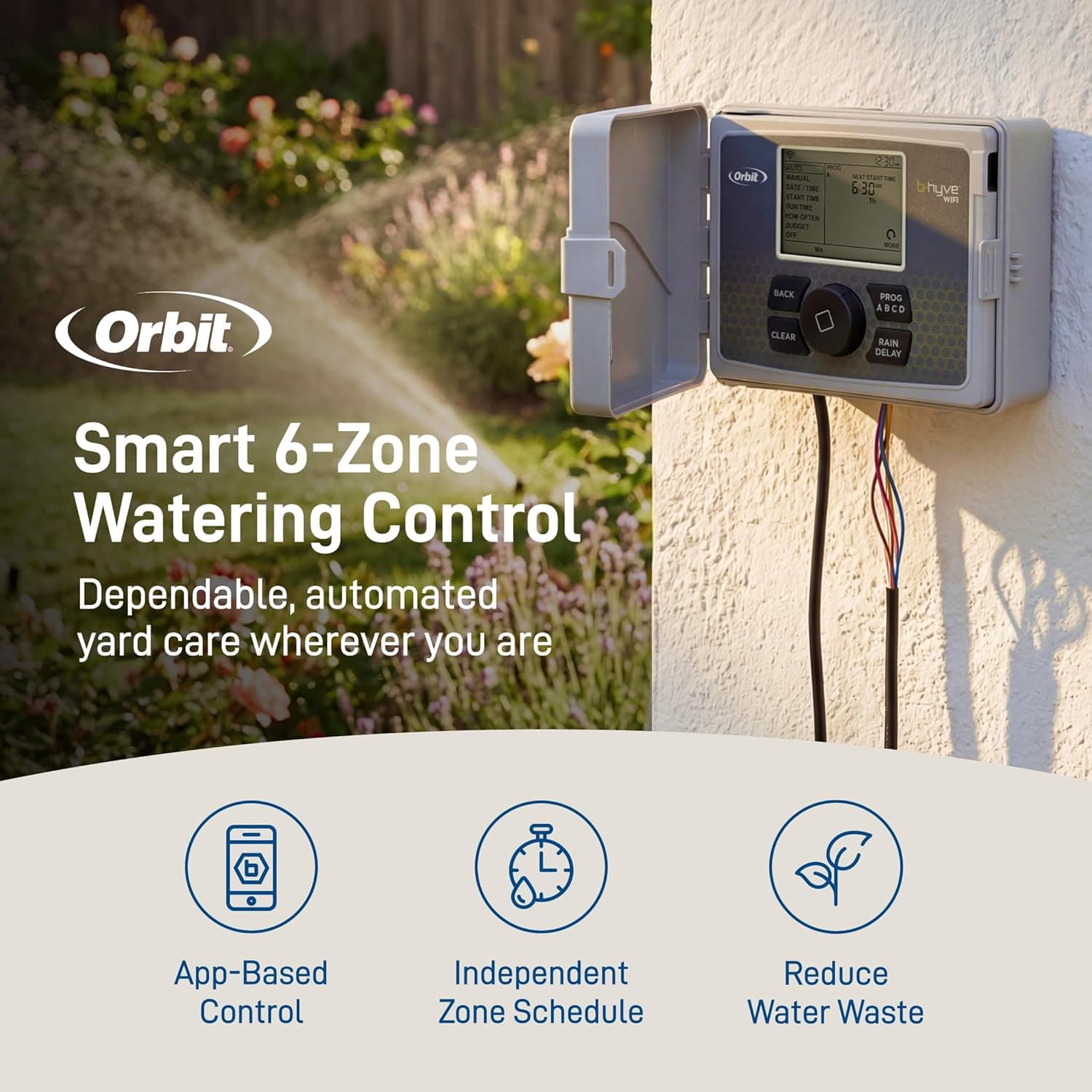 Orbit B-hyve 6-Zone Smart Indoor/Outdoor Sprinkler Controller thumbnail 3