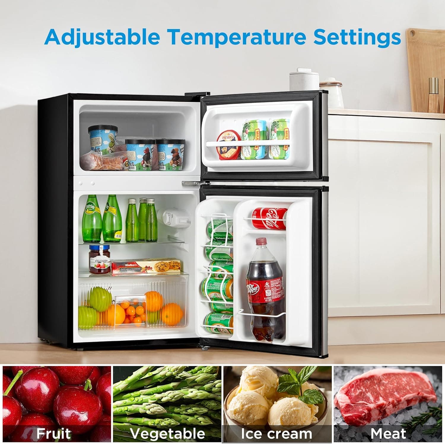 Midea WHD-113FSS1 3.1 Cu.Ft Double Door Mini Fridge thumbnail 3