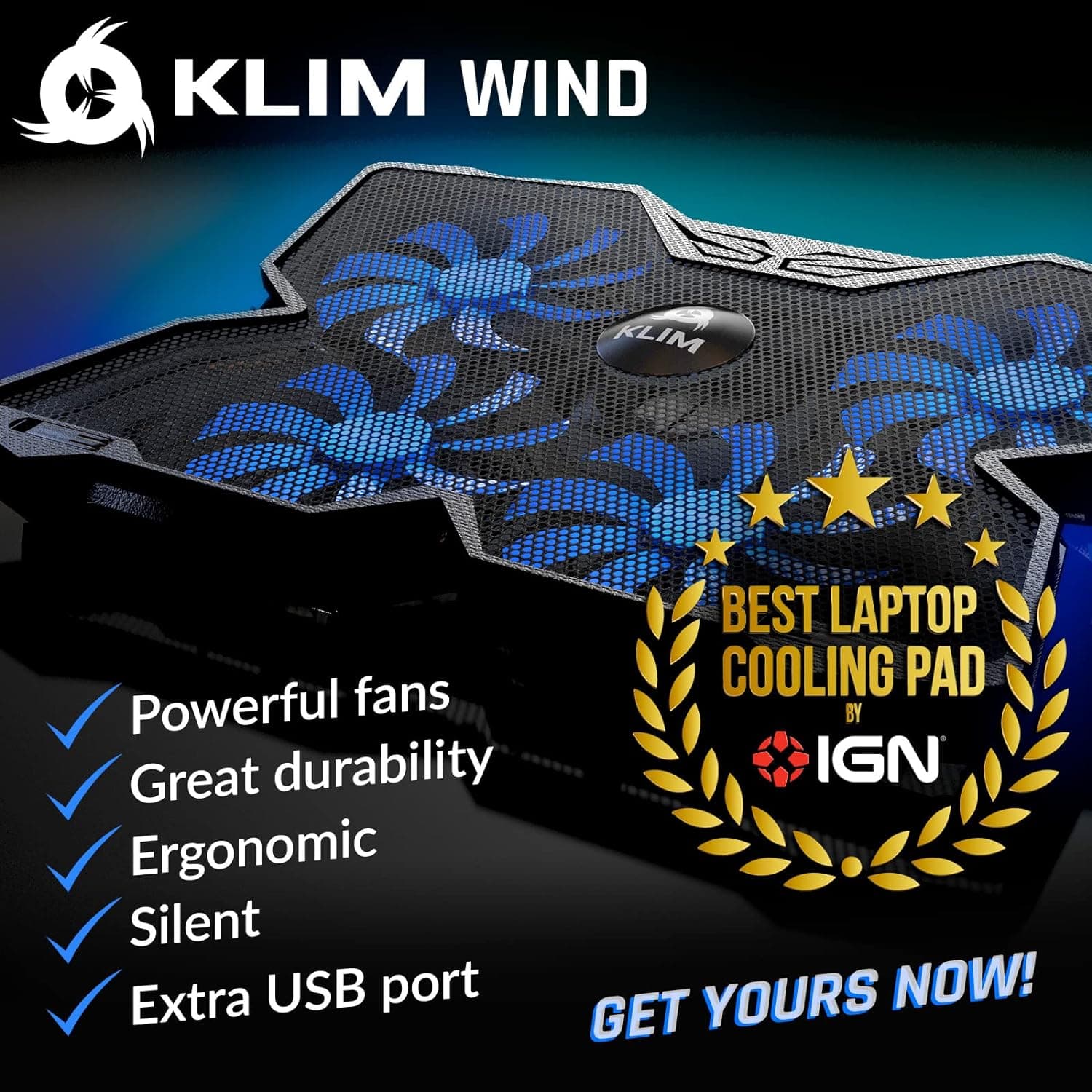 KLIM Wind Laptop Cooling Pad thumbnail 2
