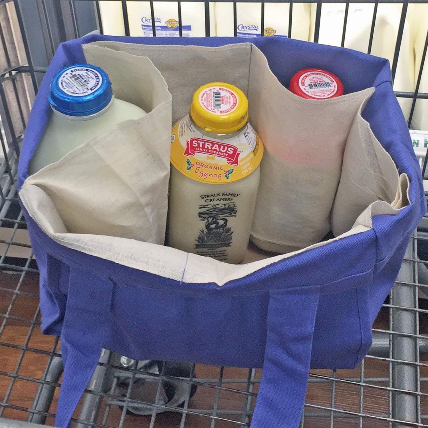 Simple Ecology Organic Cotton Deluxe Reusable Grocery Bag 3-Pack with Bottle Sleeves thumbnail 5