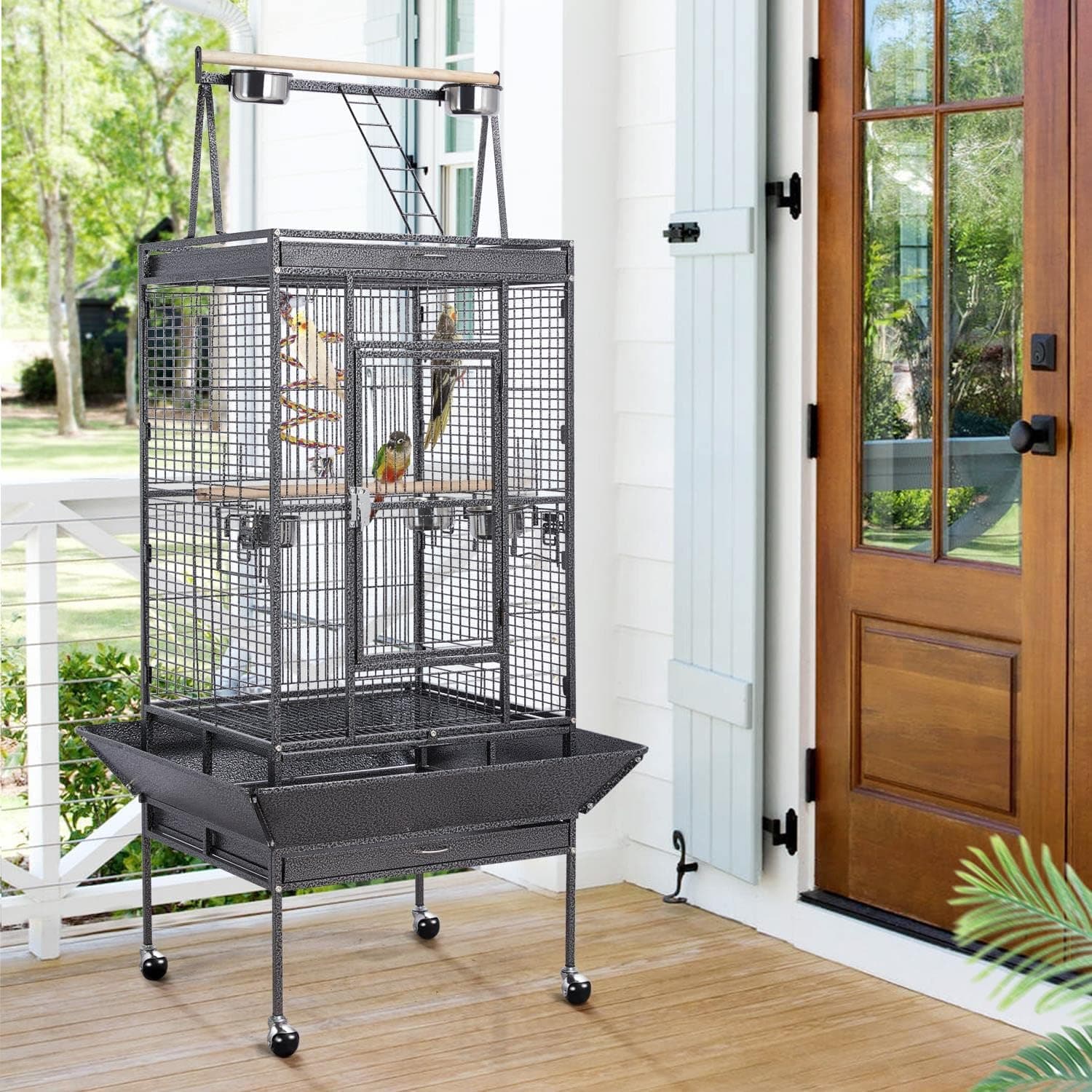Yaheetech 68-Inch Rolling Play Top Large Parrot Cage thumbnail 2
