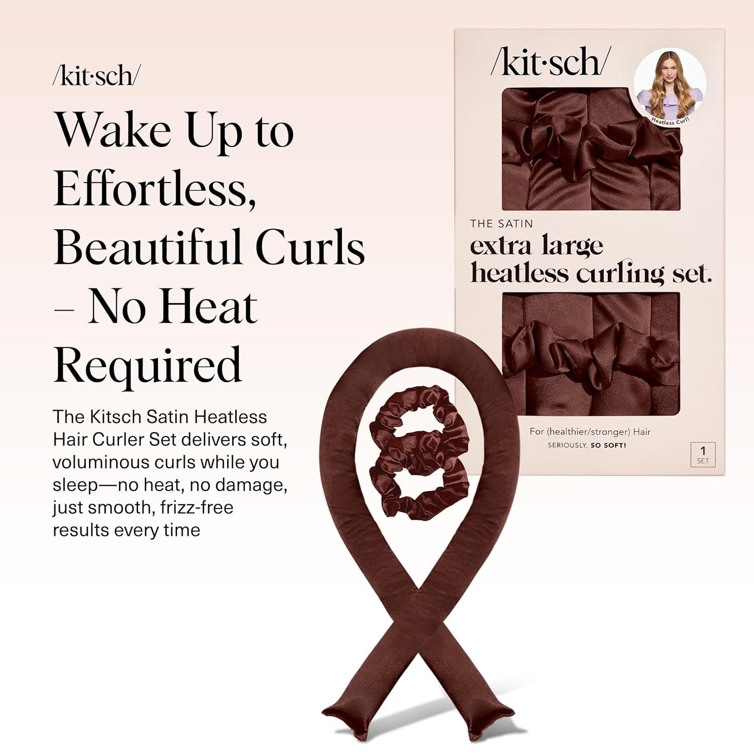 Kitsch XL Satin Heatless Hair Curler Set thumbnail 2