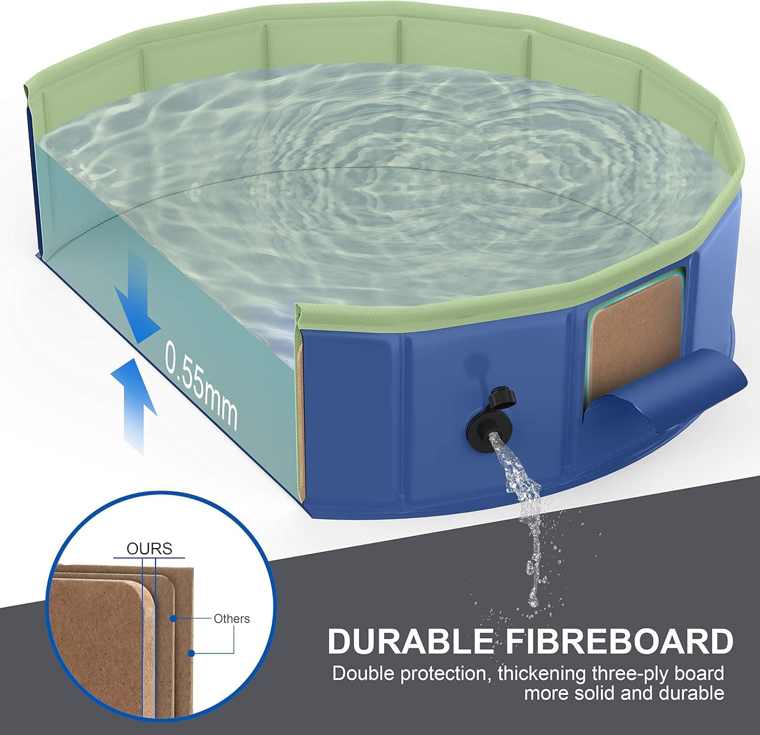 lunaoo Foldable Dog Pool (63 Inch) thumbnail 4