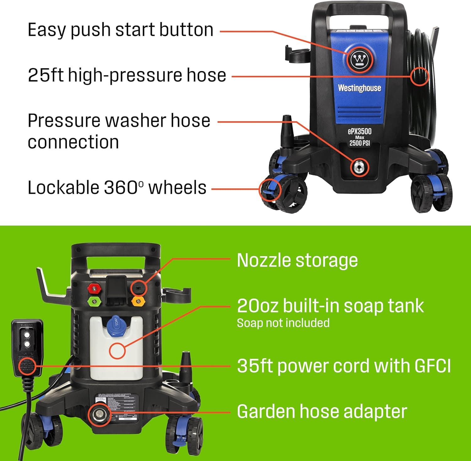 Westinghouse ePX3500 Electric Pressure Washer thumbnail 4