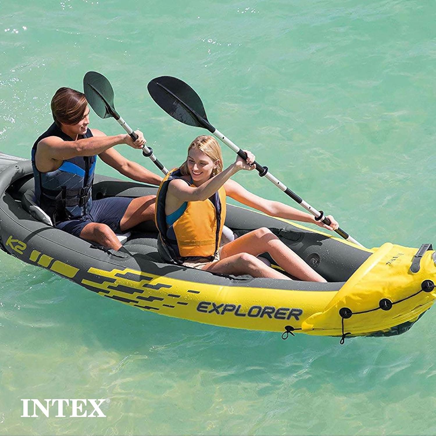 Intex Explorer K2 Inflatable Kayak Set thumbnail 5