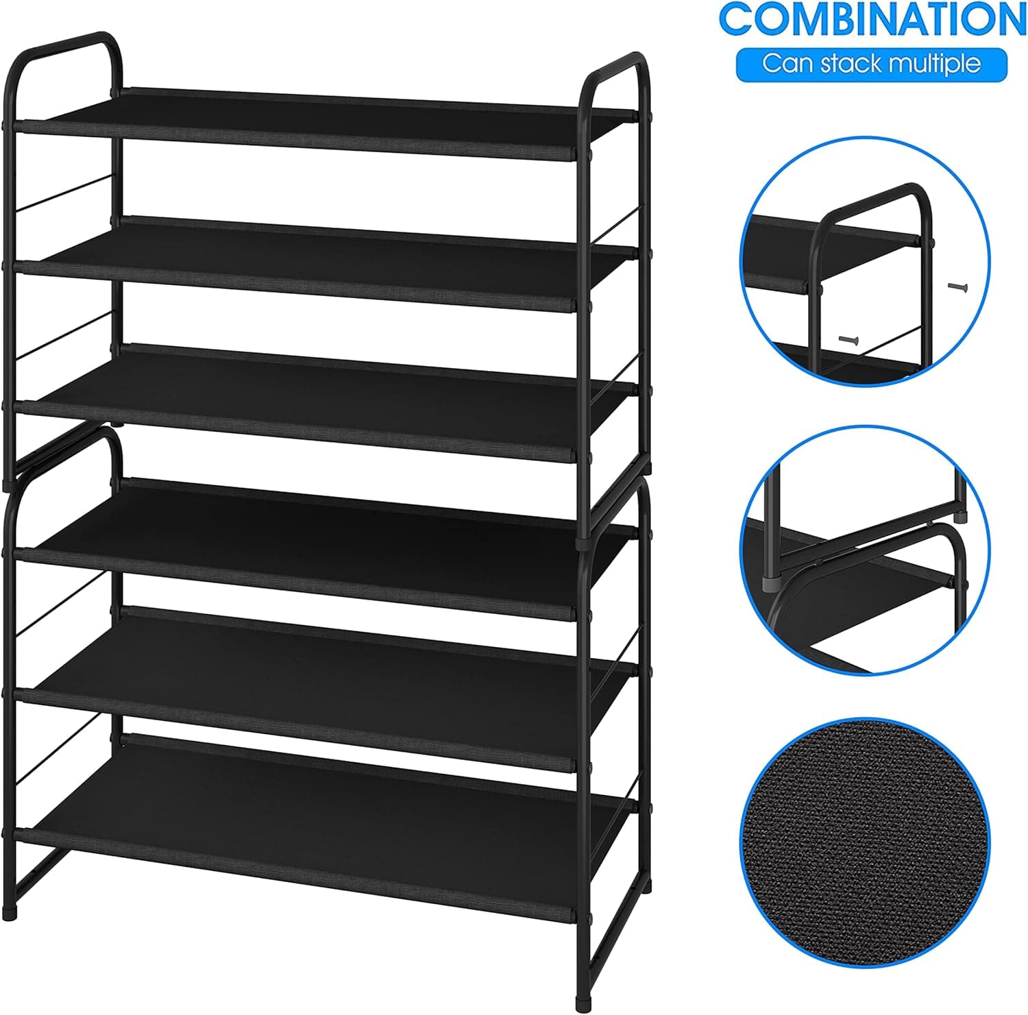 Simple Trending 3-Tier Stackable Shoe Rack thumbnail 4