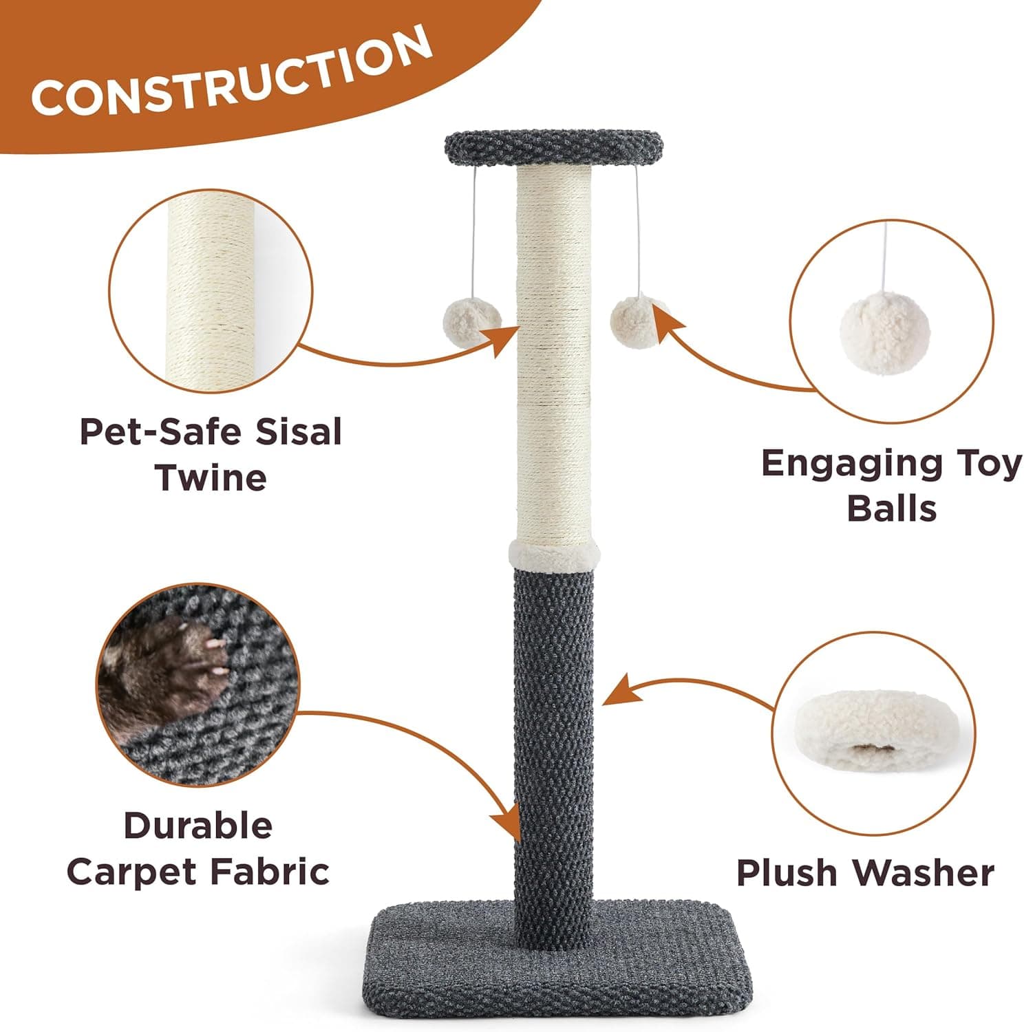 Lesure 34" Tall Cat Scratching Post thumbnail 2