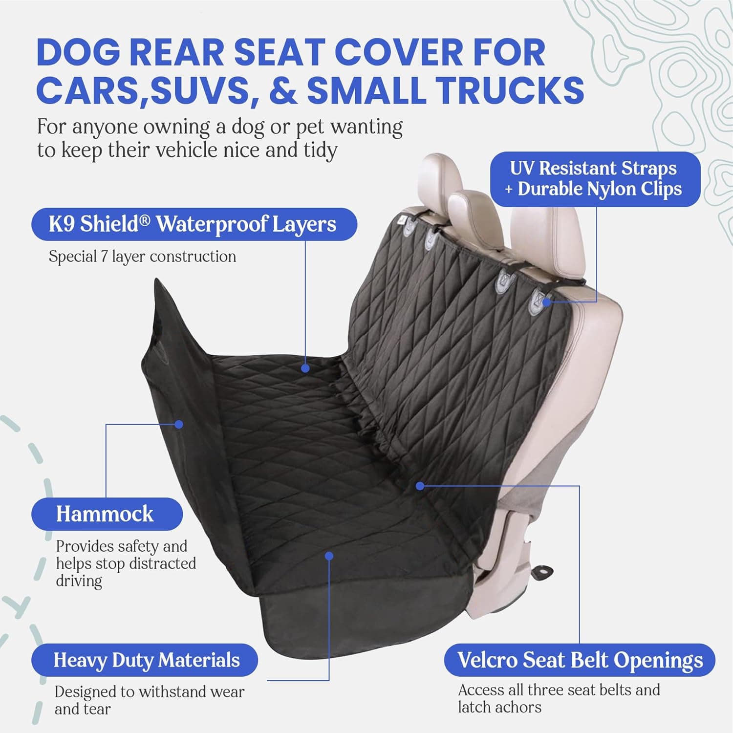 4Knines Dog Seat Cover with Hammock thumbnail 3