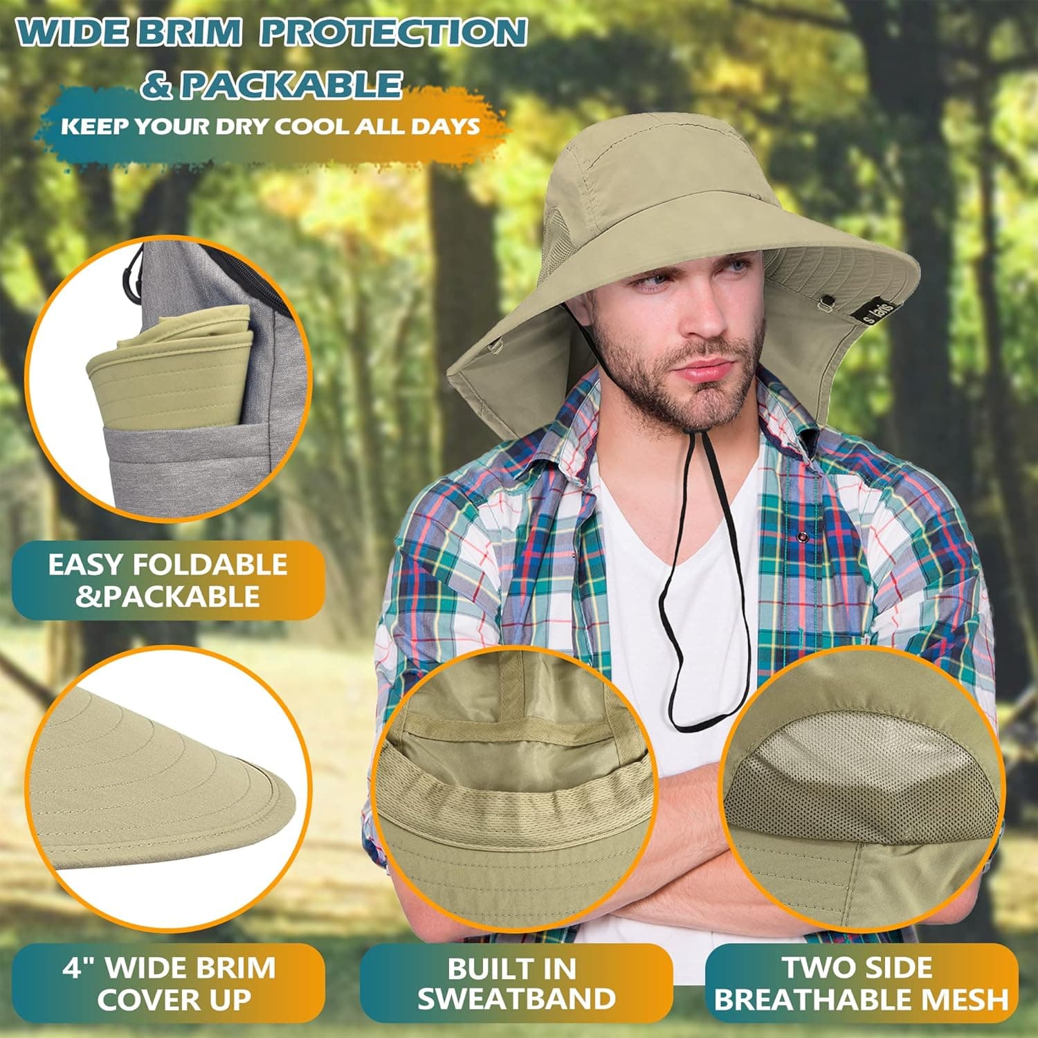 Solaris Sun Hat with Neck Flap thumbnail 4