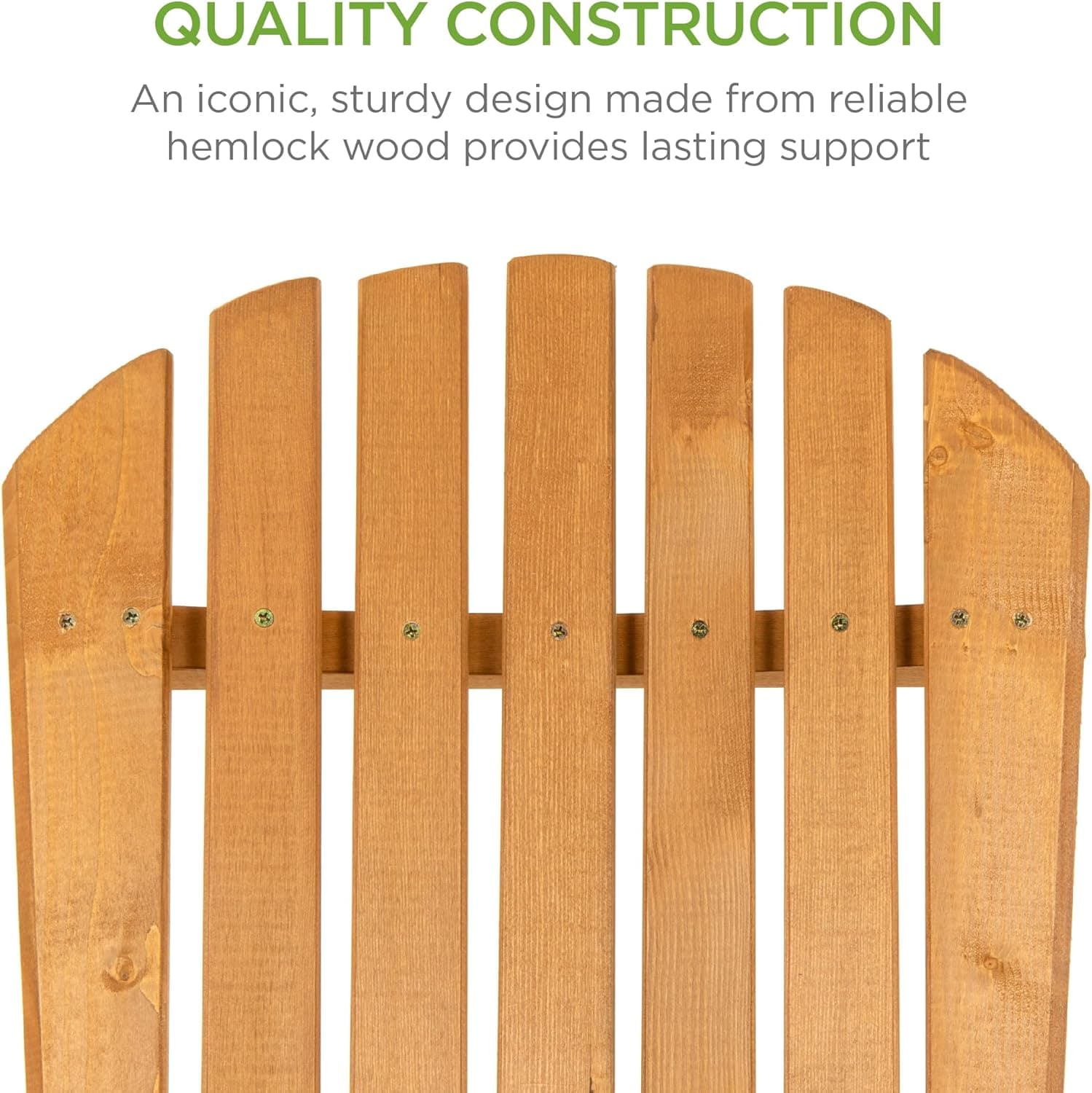 Best Choice Products Folding Wooden Adirondack Chair thumbnail 5