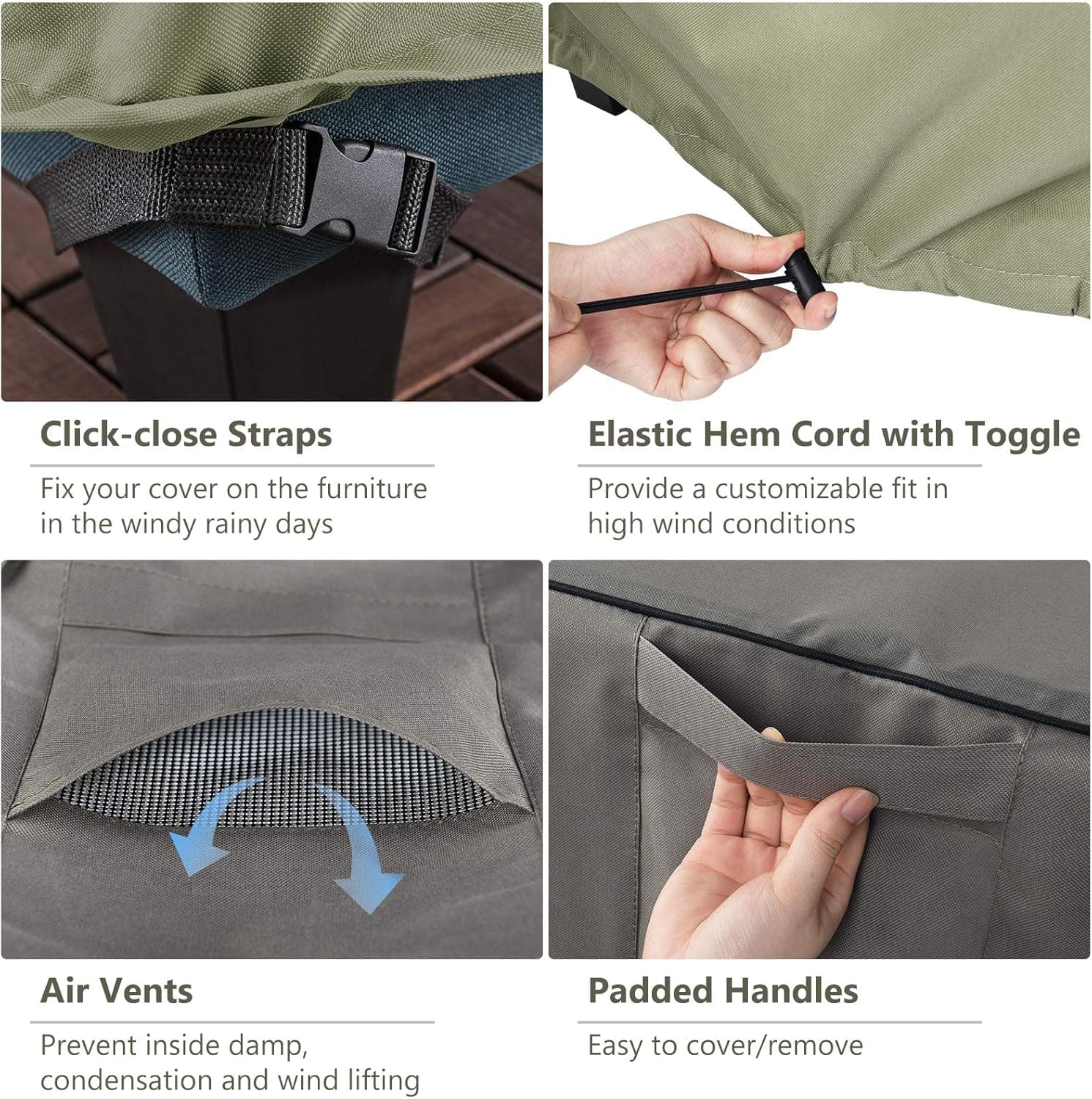 KylinLucky Outdoor Furniture Covers Waterproof, Patio Table and Chairs Set Cover thumbnail 5