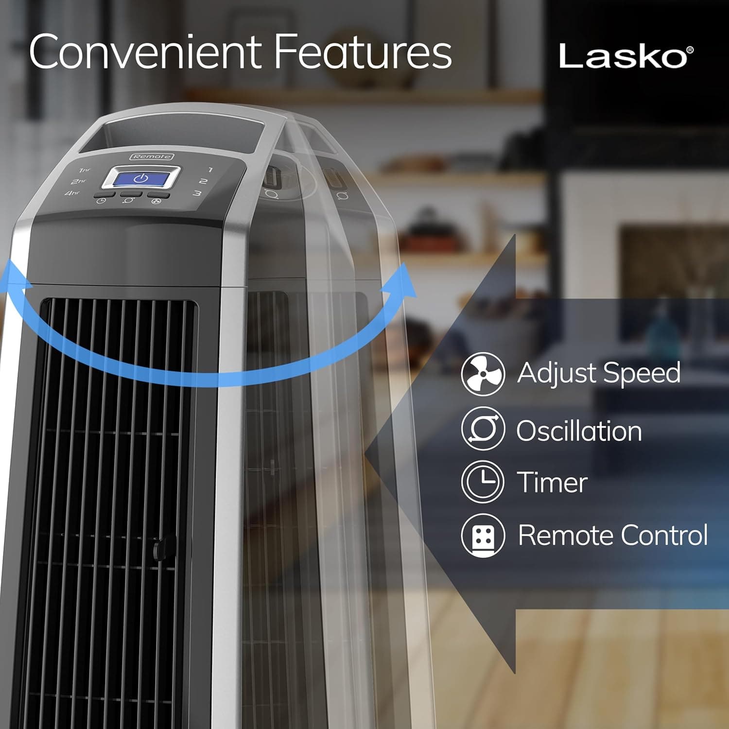 Lasko High Velocity Oscillating Tower Fan (U35115) thumbnail 4