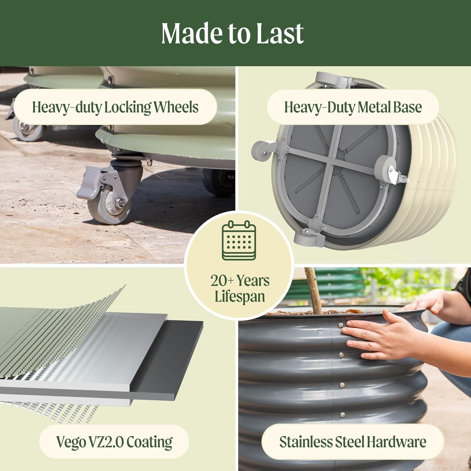 Vego Garden Self-Watering Rolling Citrus Planter thumbnail 3