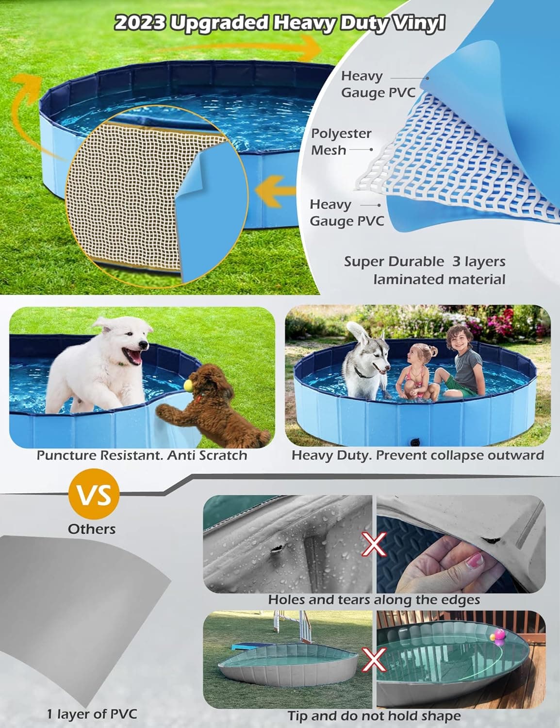 Jasonwell Foldable Dog Pool (63 Inch) thumbnail 4
